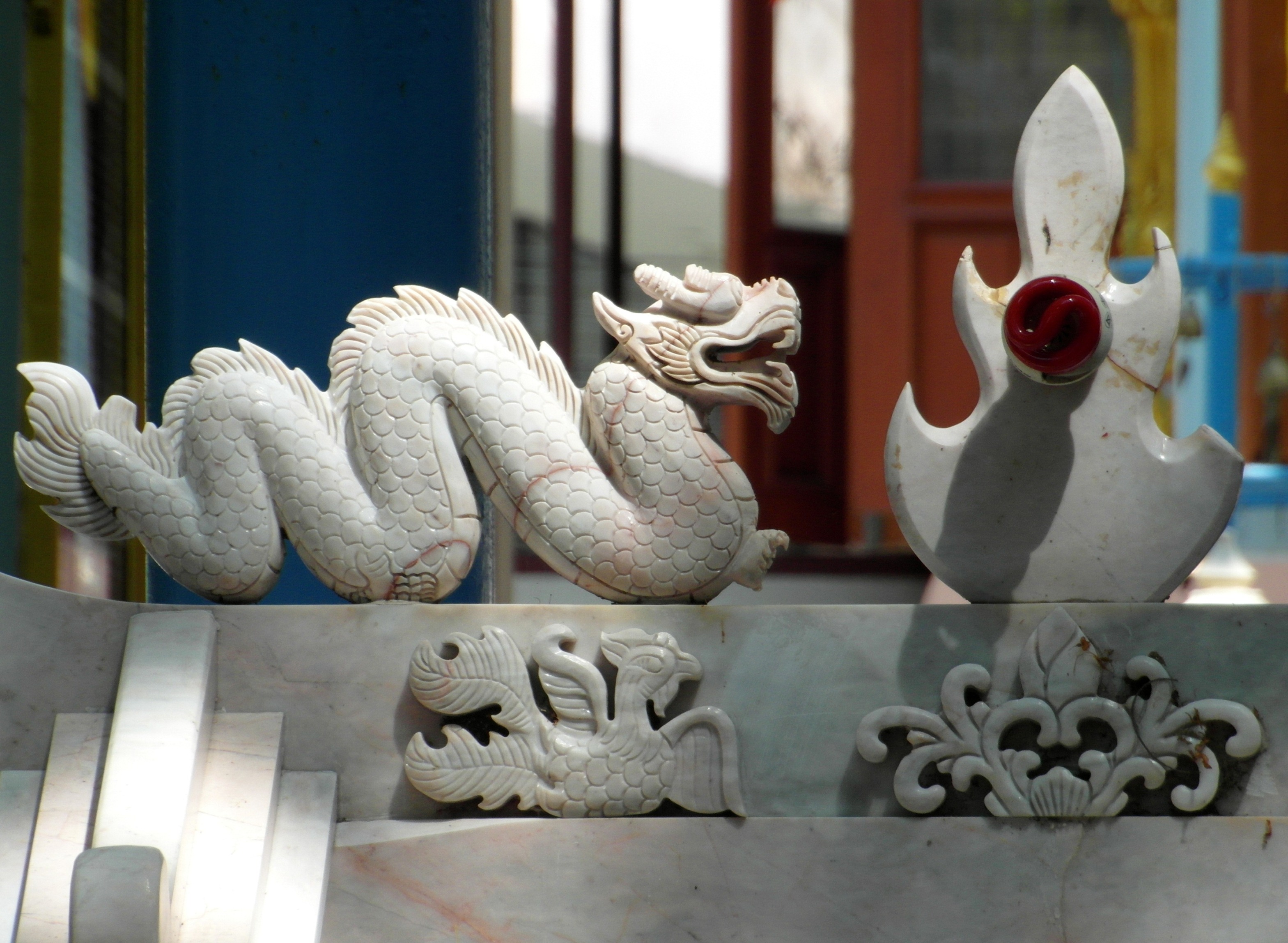 White Chinese Dragon, Architecture, Monster, Style, Stone, HQ Photo