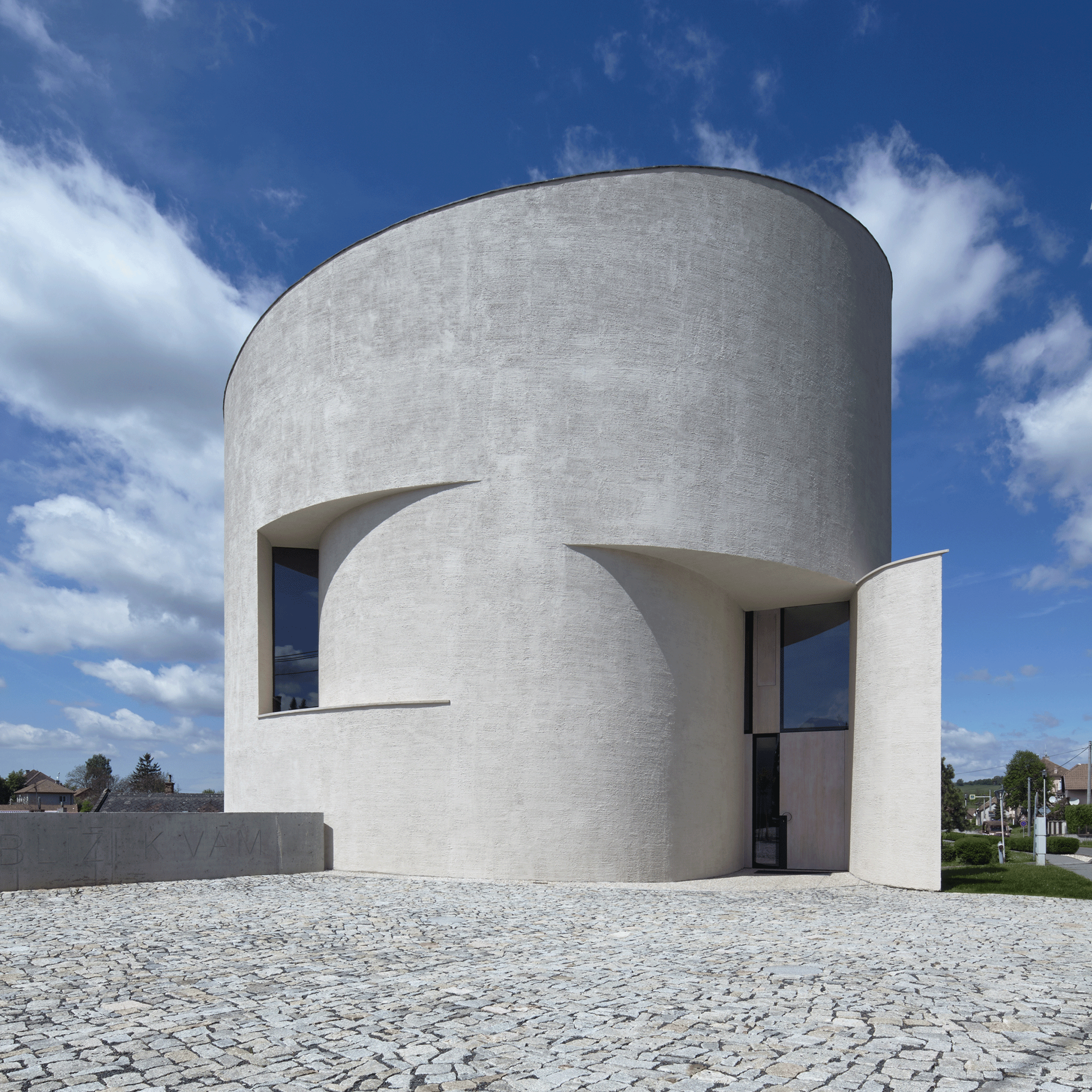 Atelier Štěpán completes cylindrical white church in the Czech Republic