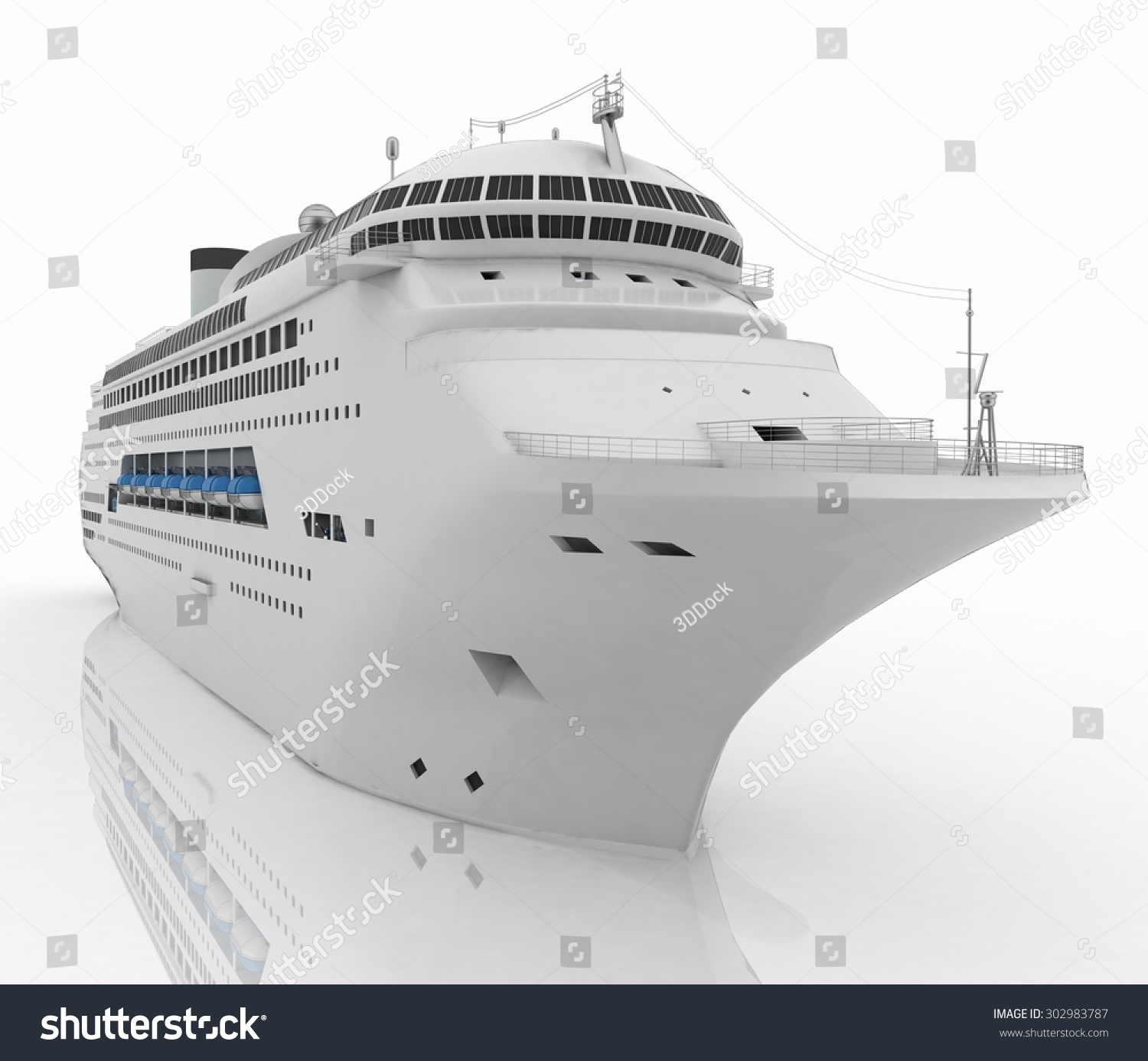 Luxury White Cruise Ship 3d Render Stock Illustration 302983787 ...