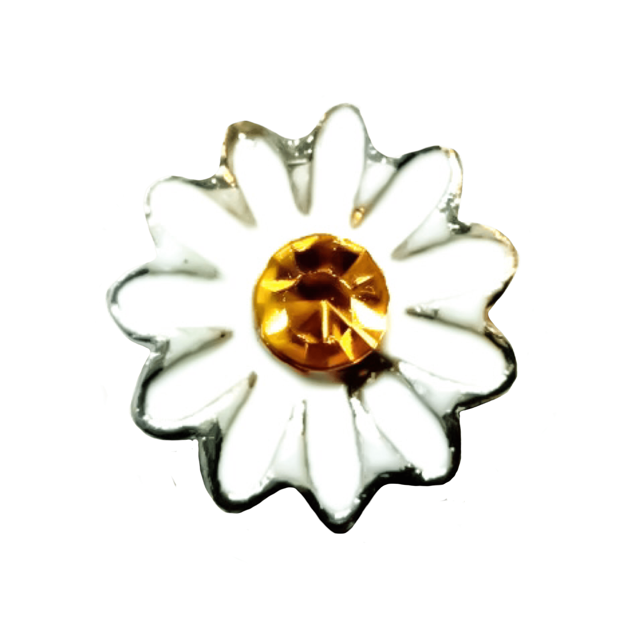 White Daisy Charm – LOCKET JUNKIE