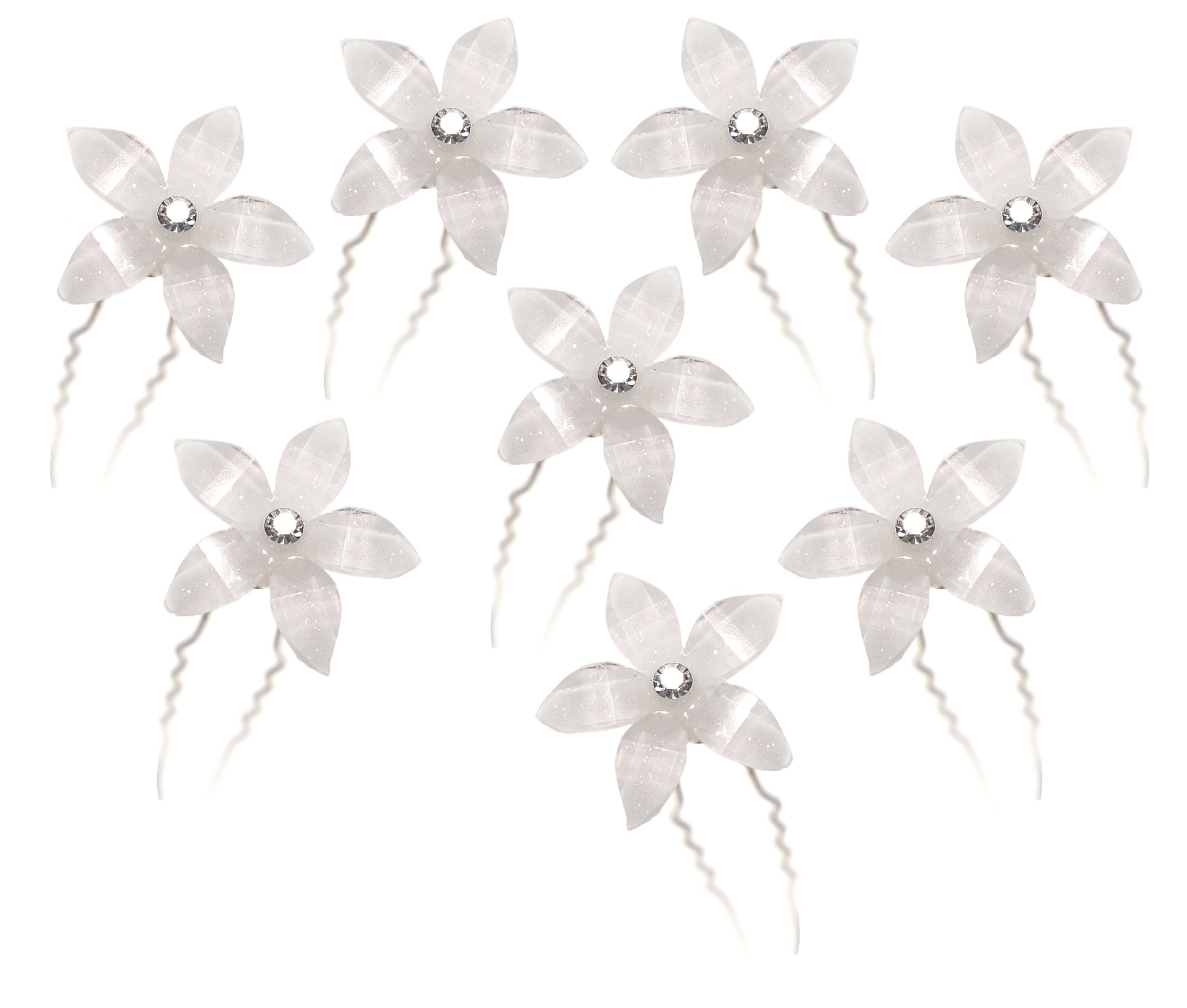 Amazon.com : White Flower Hair Pin Twister Coil Spiral with ...