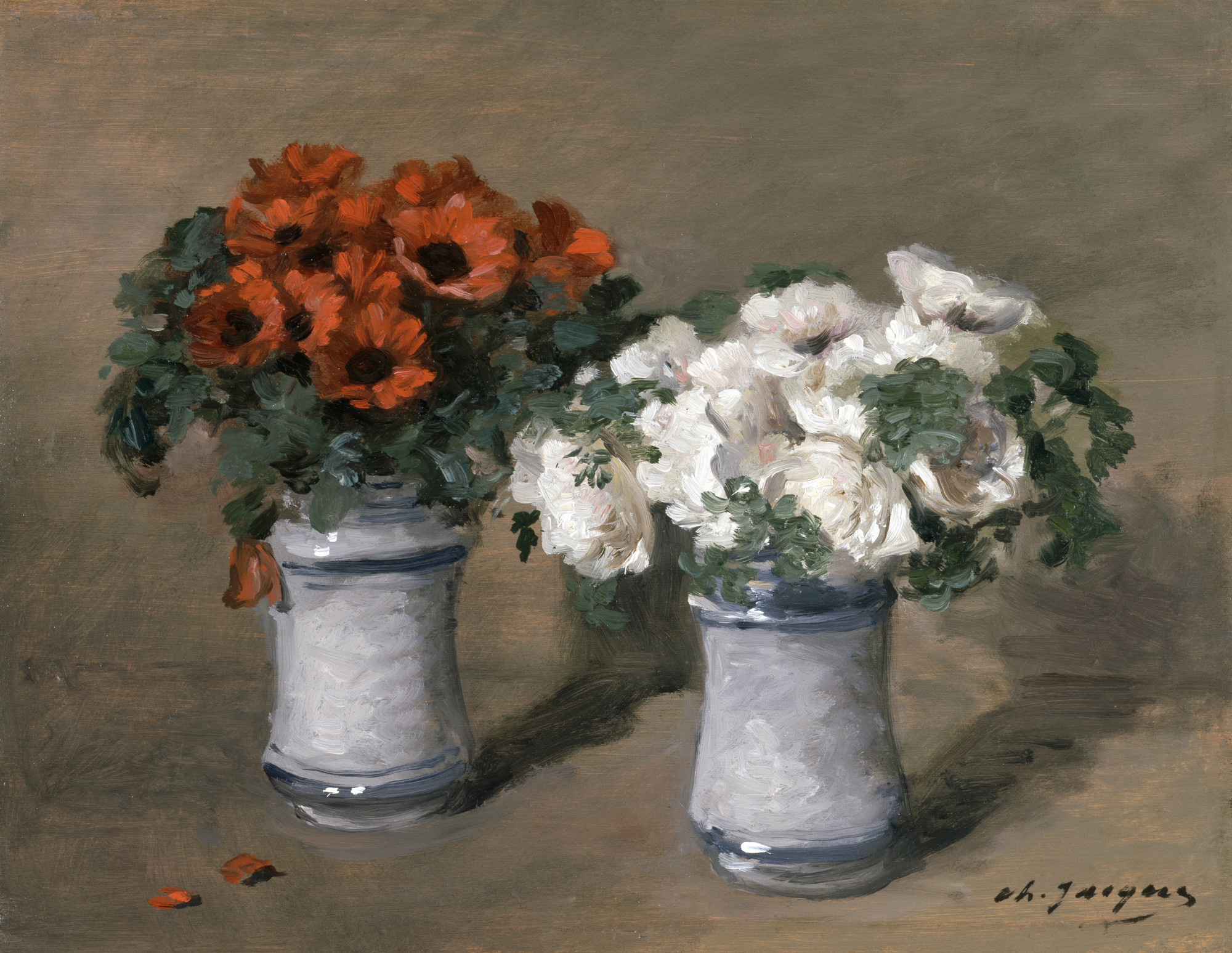 Charles Émile Jacque | Red and White Flowers | Baltimore Museum of ...