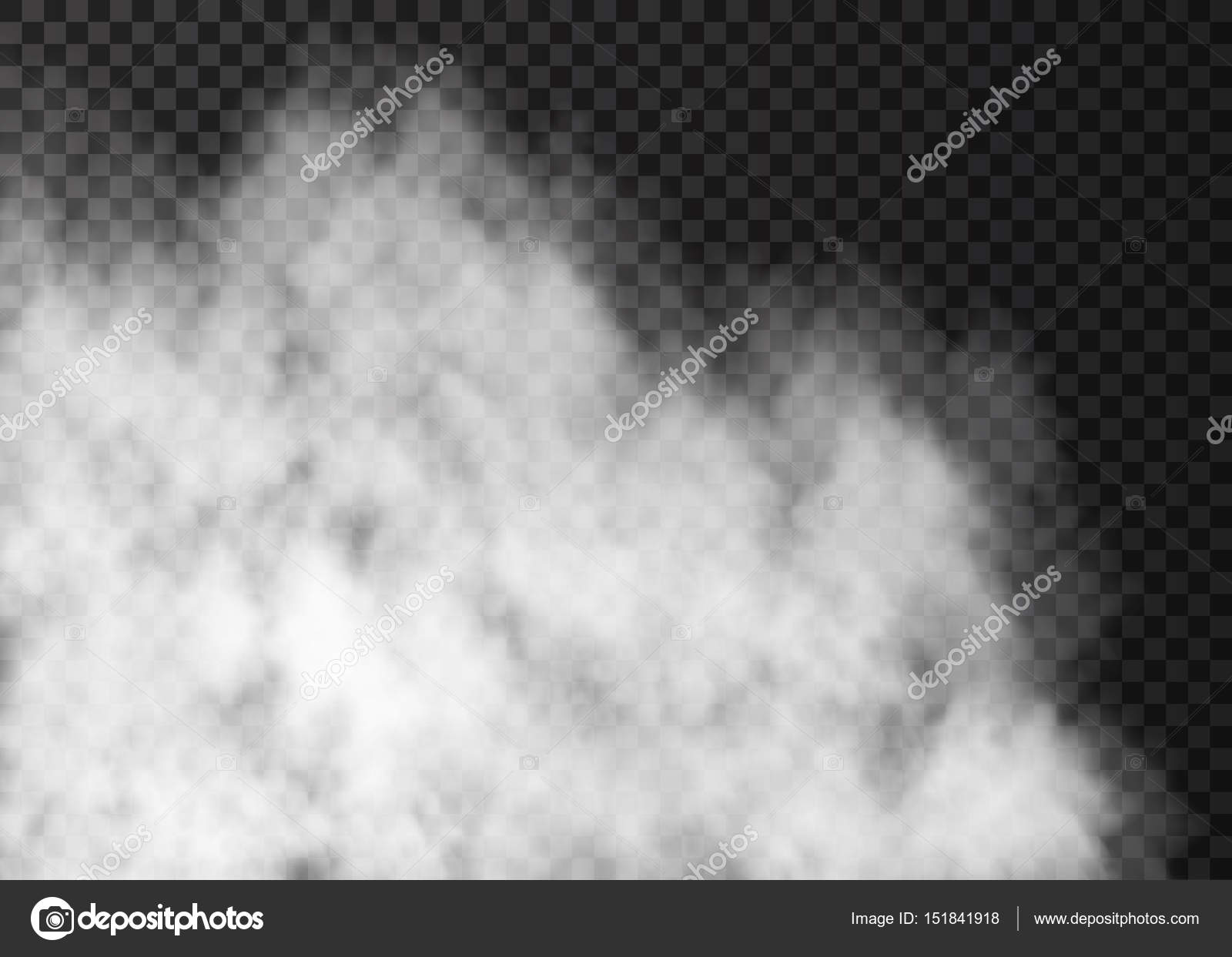 White transparent fog isolated on dark background. — Stock Vector ...