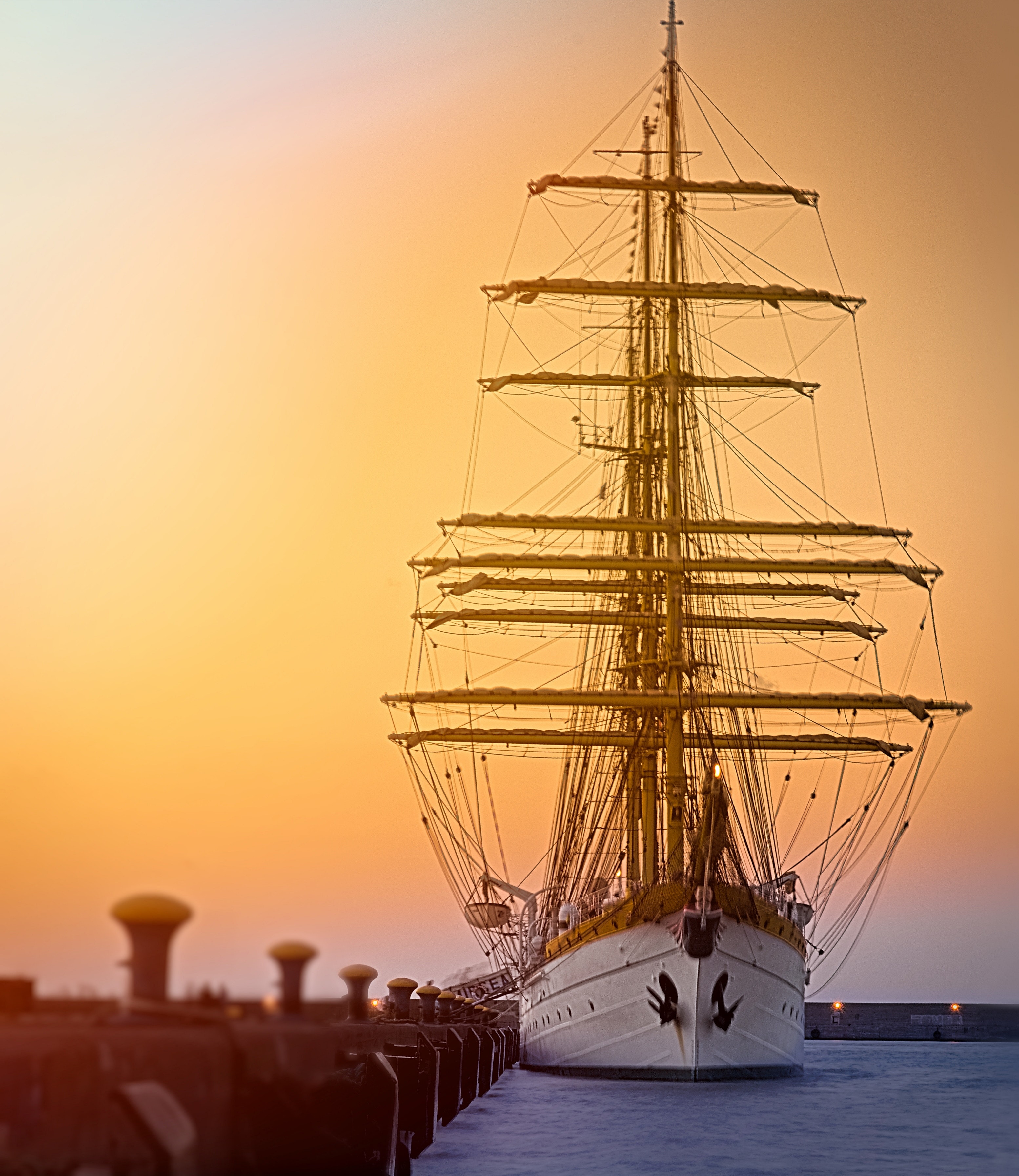 White Gallon Ship, Beauty, Port, Water, Travel, HQ Photo