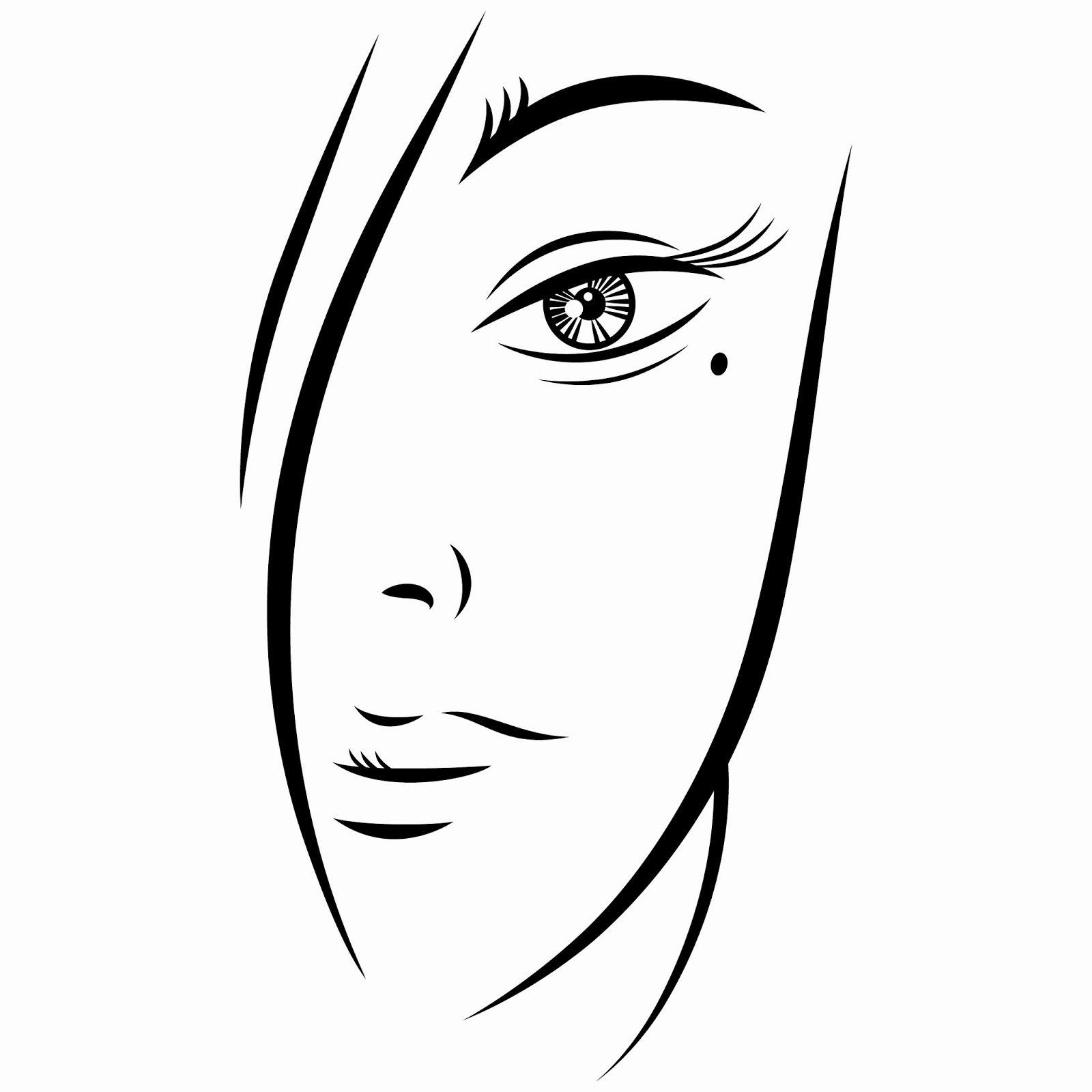 Download Free EPS Vector Illustration: Ink sketch of young woman ...