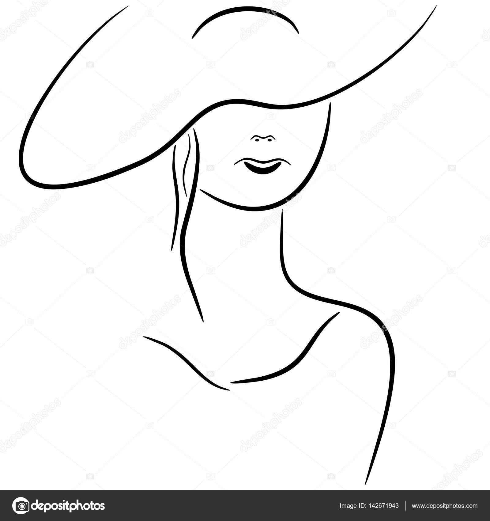 Lady hat line drawing. — Stock Vector © LukAlex #142671943