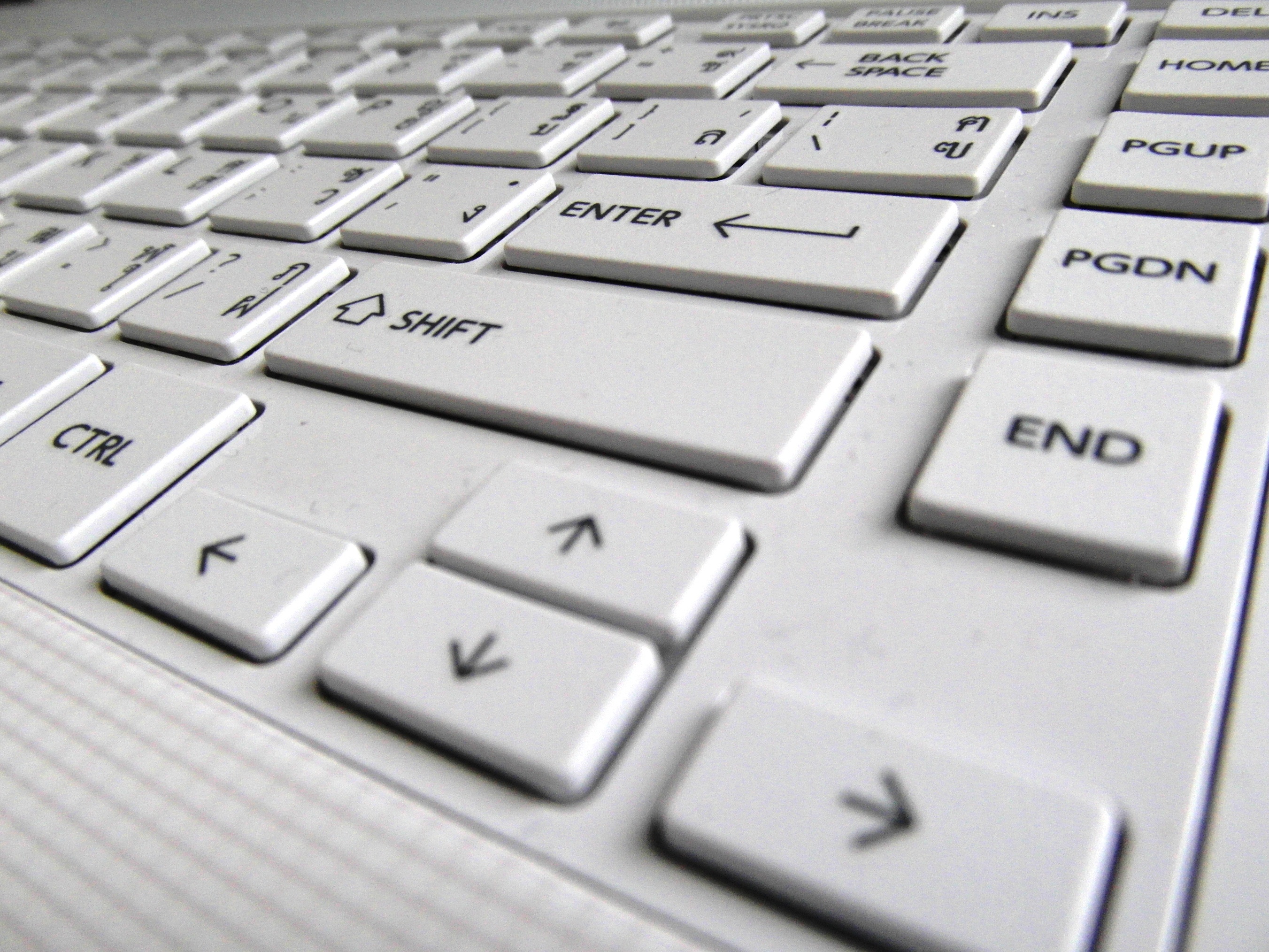 White laptop keyboard photo