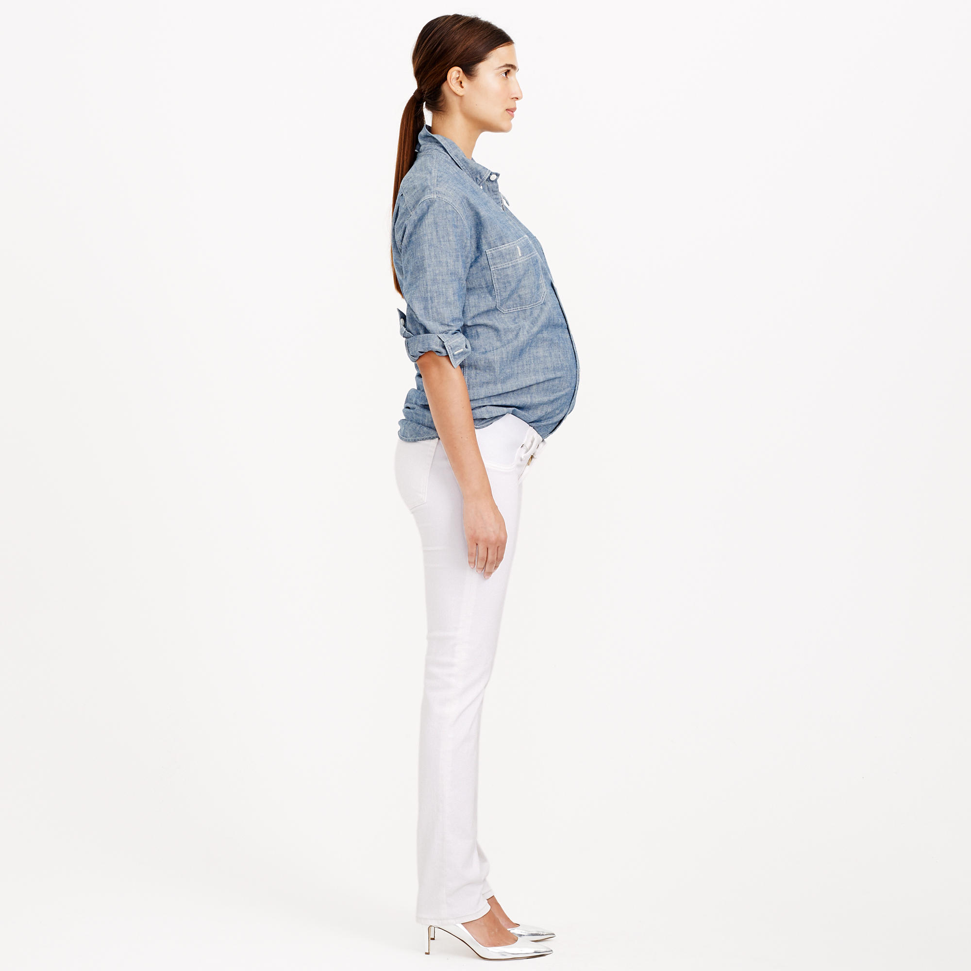 Lyst - J.Crew Stretch Maternity Matchstick Jean In Chalk in White