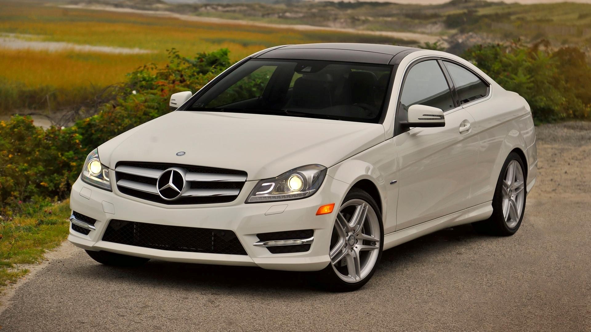 White Mercedes Benz C350 Coupe C Class Car Wallpaper HD Wallpapers