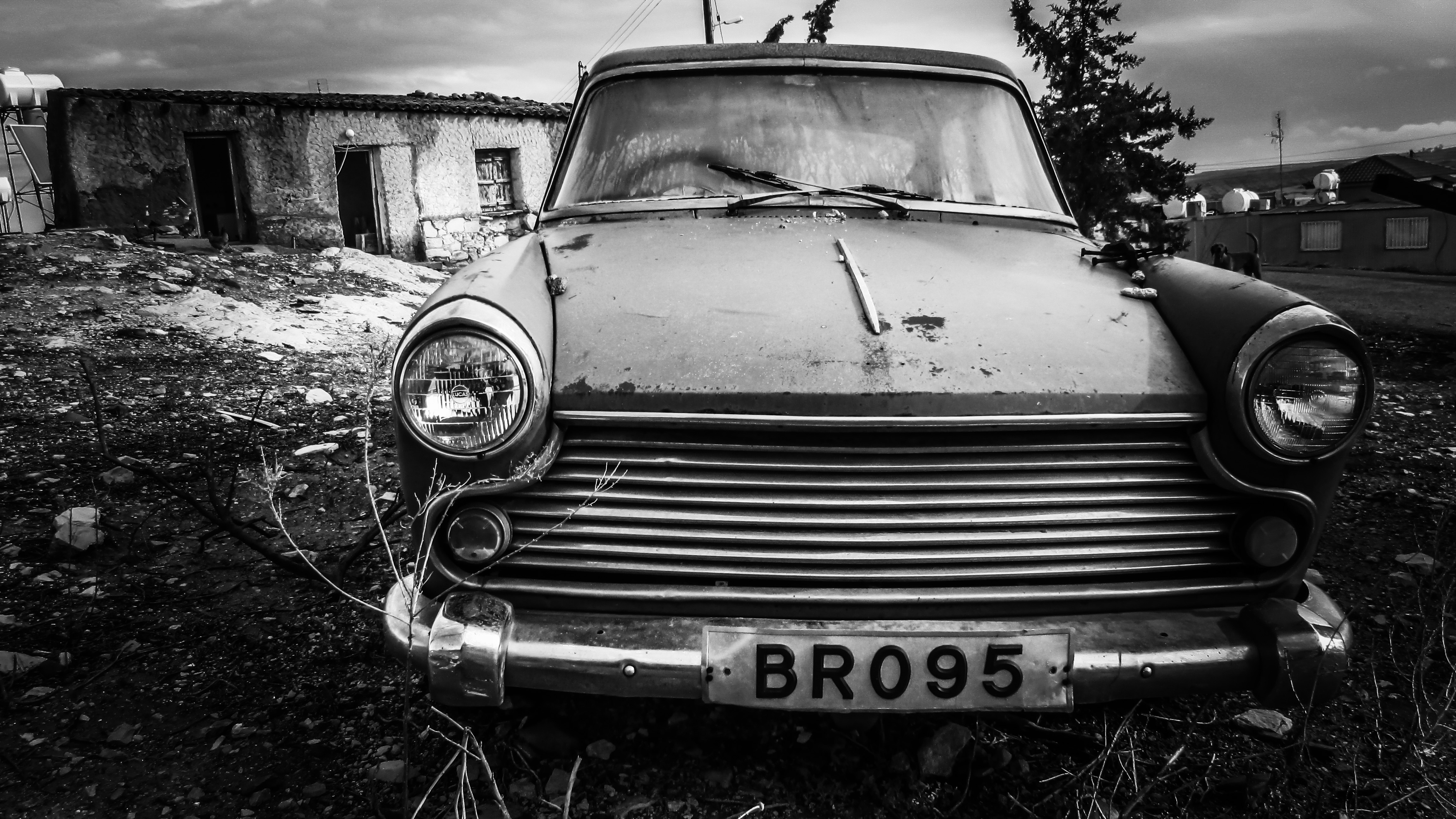 Free Images : black and white, broken, abandoned, old car, motor ...