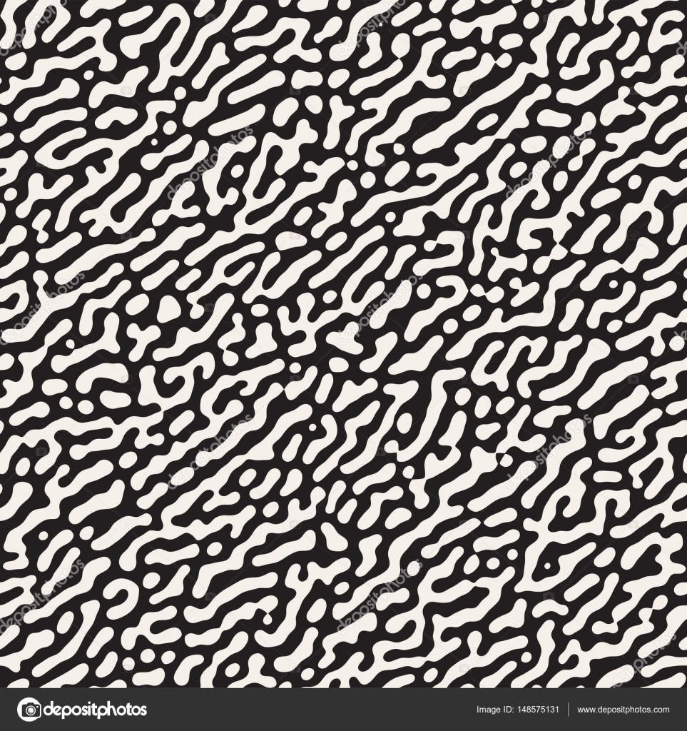 Vector Seamless Grunge Pattern. Black and White Organic Shapes ...