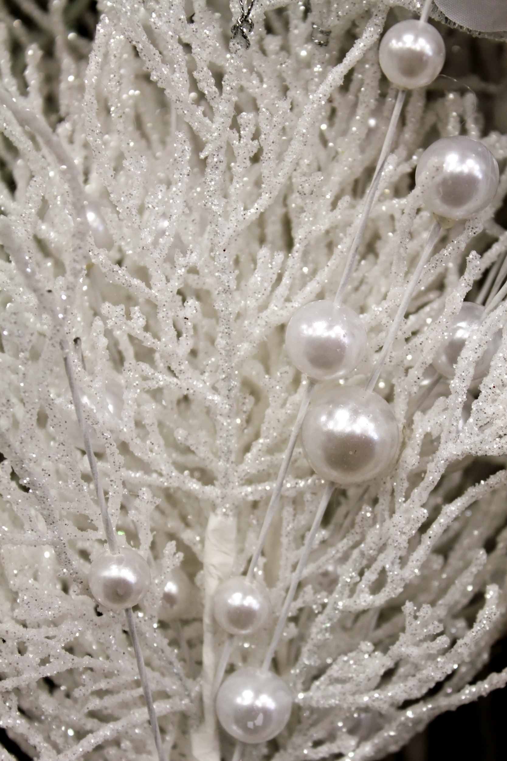 White plant, Beads, Bush, Christmas, Cold, HQ Photo
