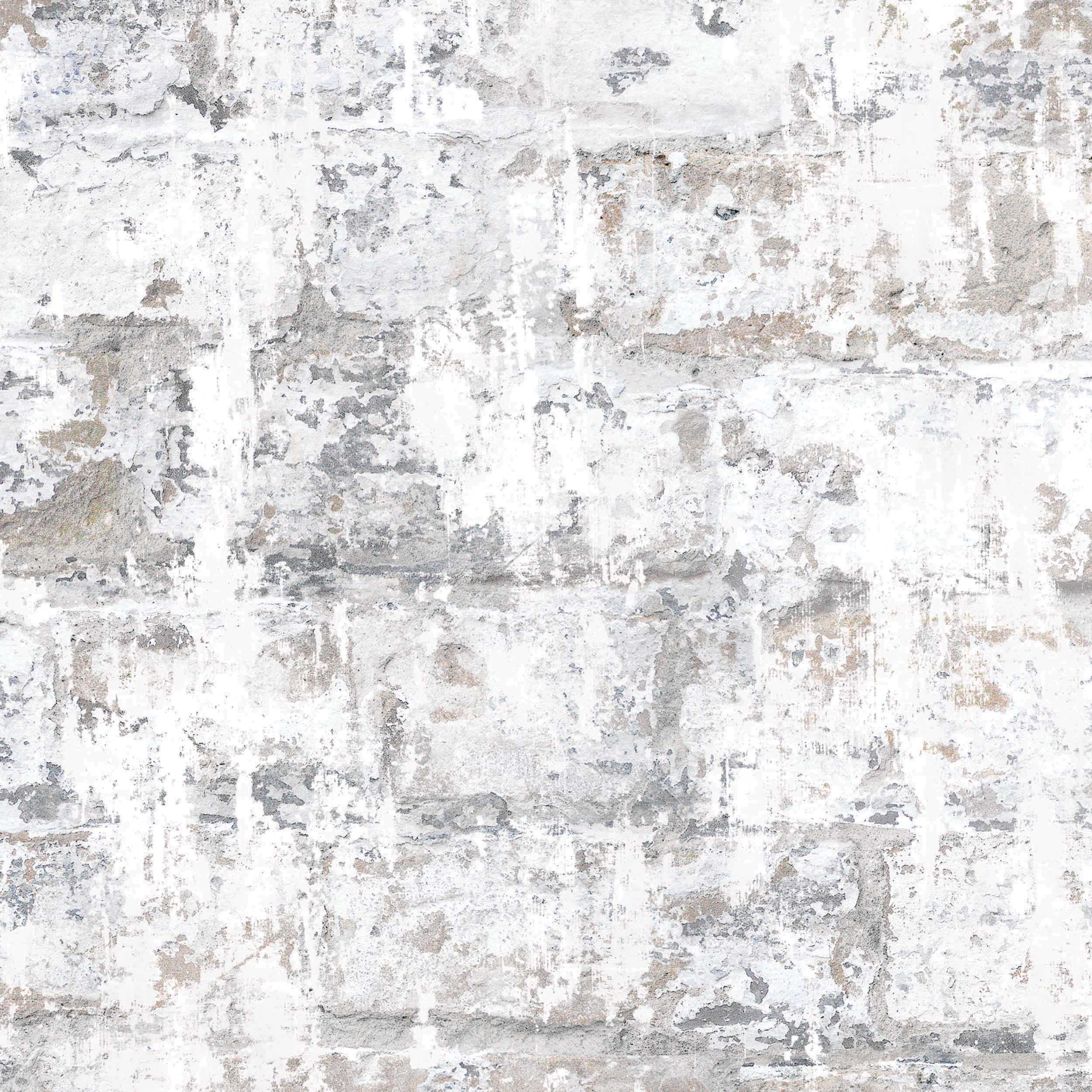 Temper Brick & Plaster Effect Wallpaper | White & Stone/Beige – Your ...