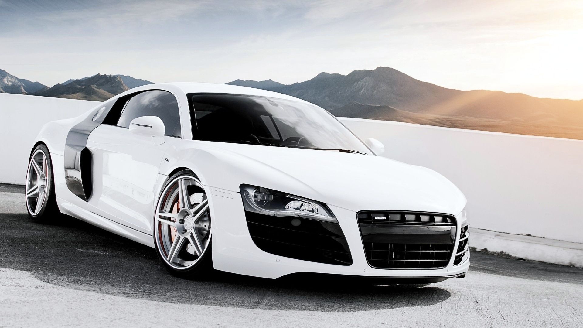 Audi R8 in white on hd wallpapers backgrounds from http://www ...