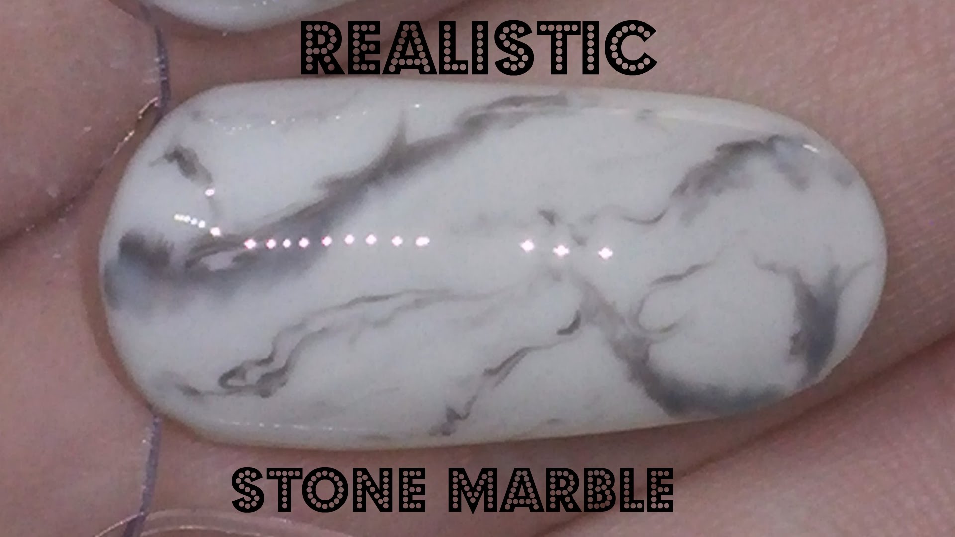 Nail Art | Realistic Black and White Stone Marble | Gel Polish - YouTube