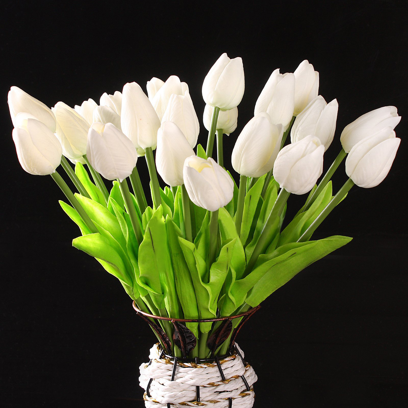 Boutique 10 pcs White Tulip Flower Latex For Wedding Bouquet KC456 ...