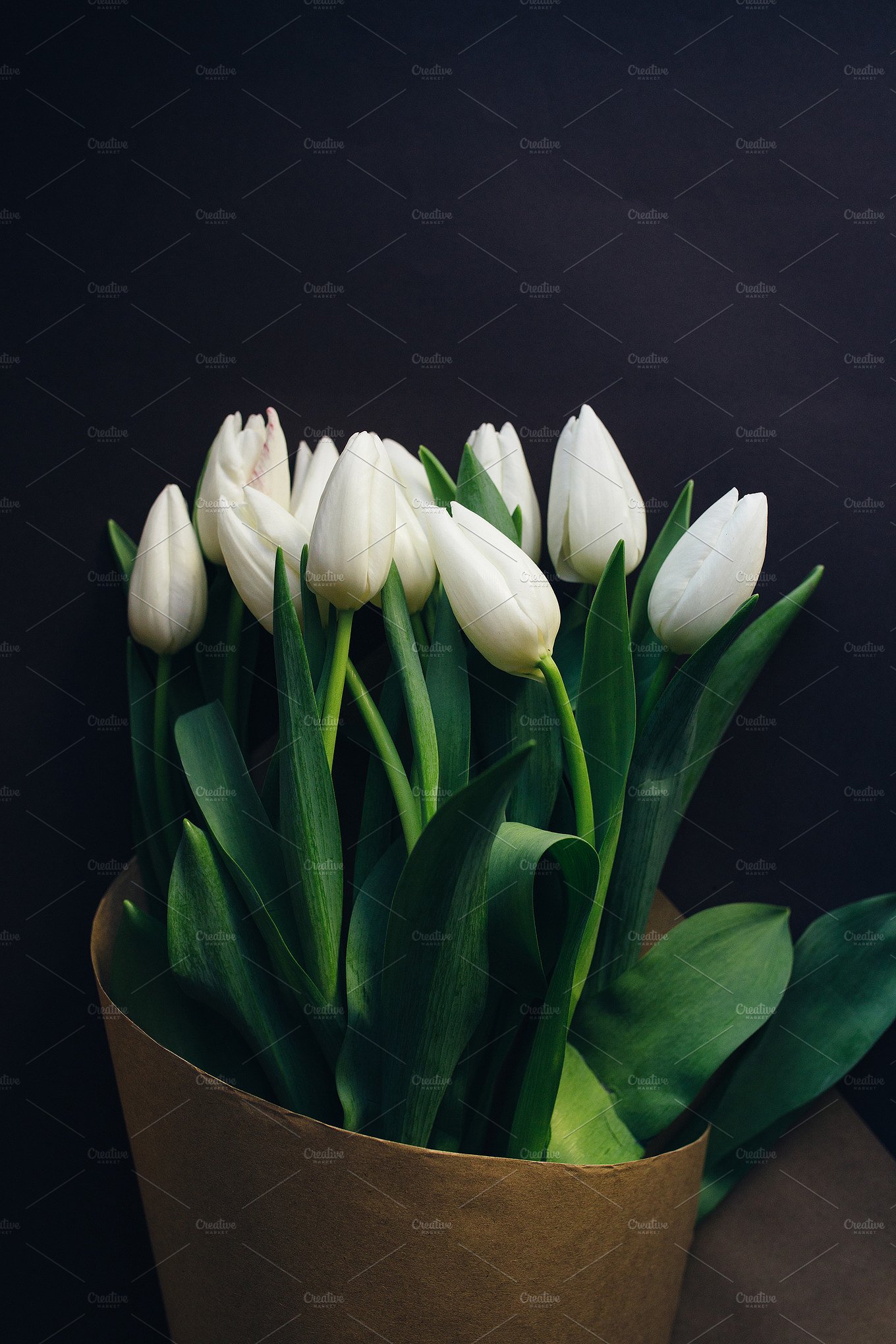 white tulips bouquet ~ Nature Photos ~ Creative Market