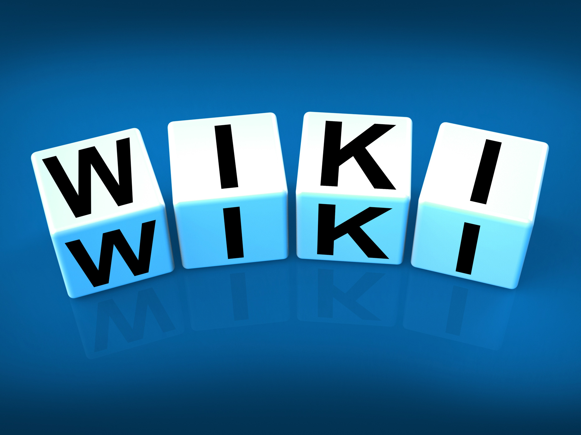 Wiki blocks represent wikipedia and internet faqs photo