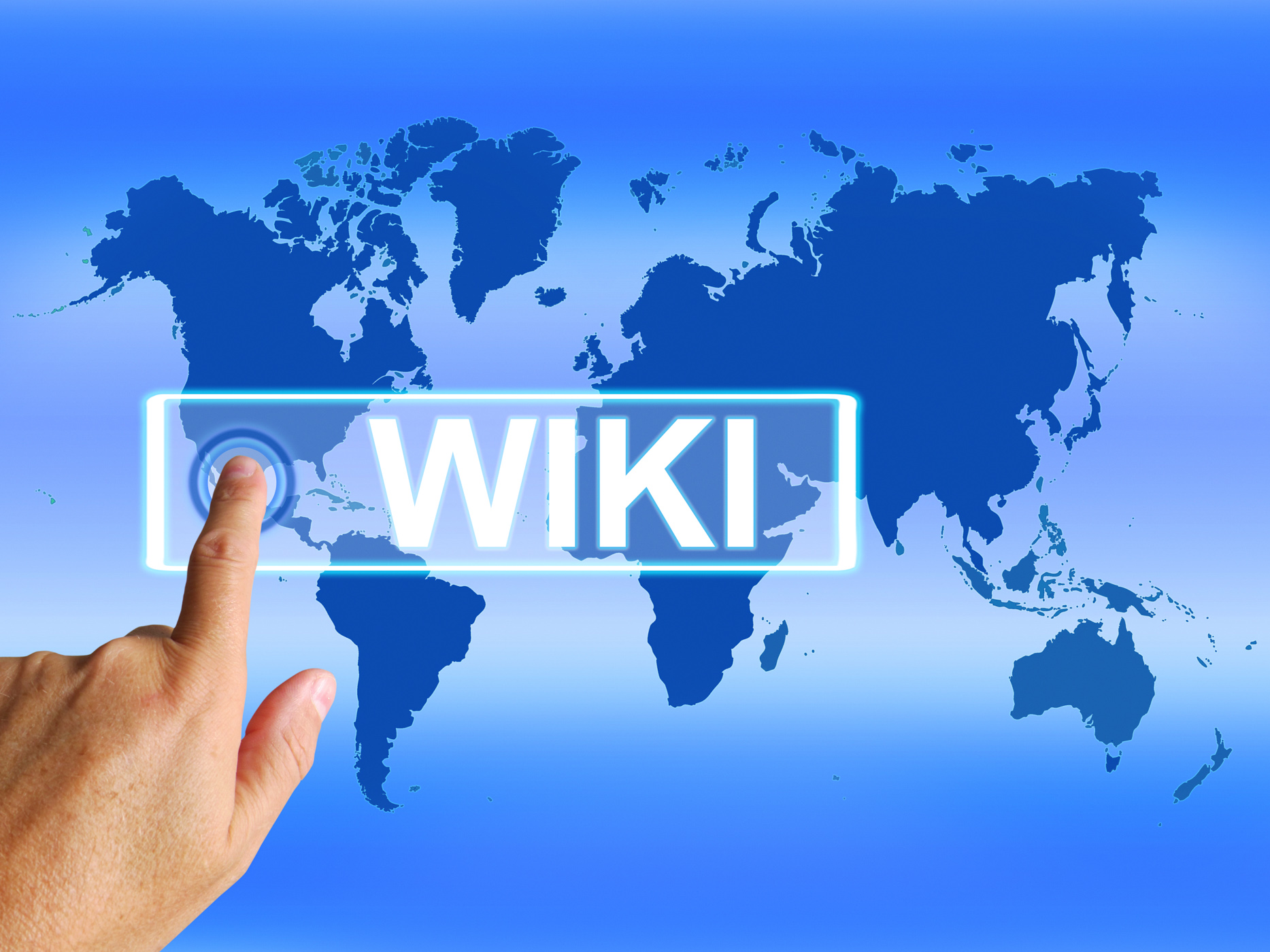 Wiki map means internet education and encyclopaedia websites photo
