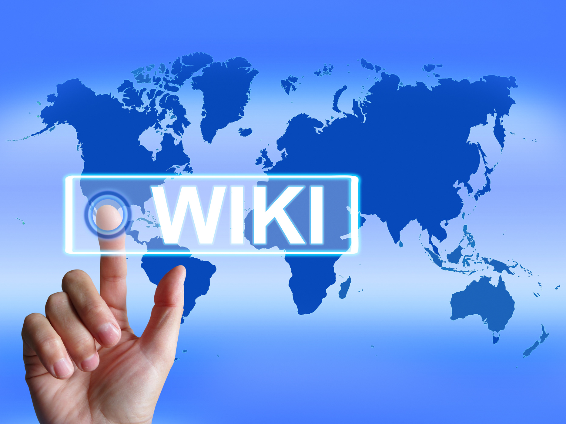 Wiki map means internet information and encyclopaedia websites photo