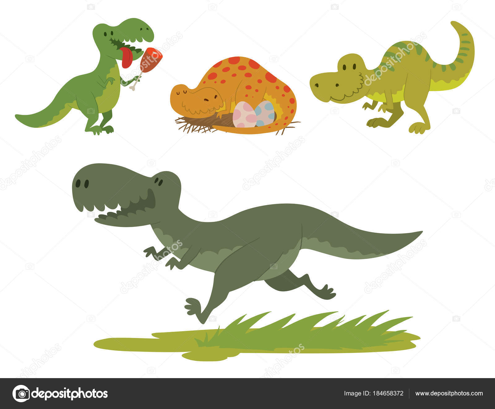 Dinosaurs vector dino animal tyrannosaurus t-rex danger creature ...