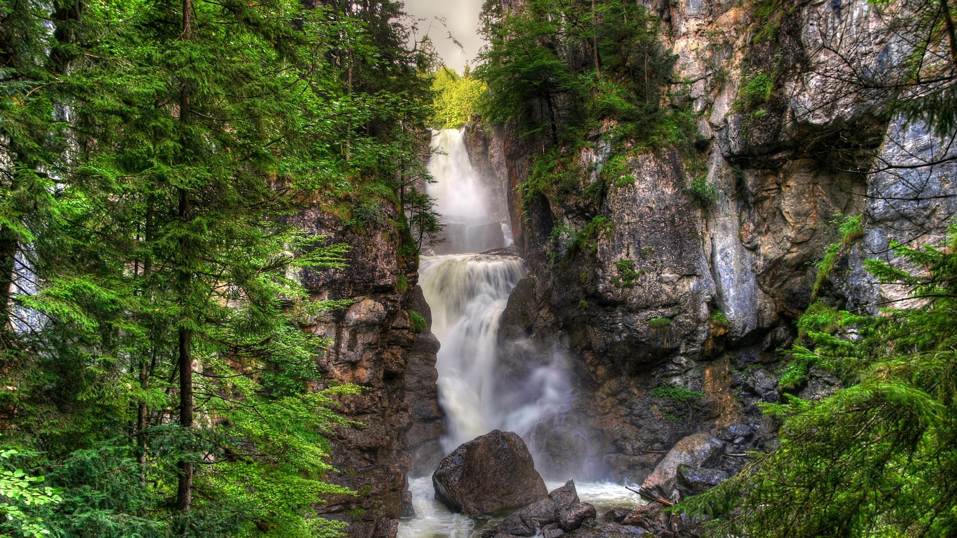 Waterfalls: Wild Waterfall Gorge Forest Rocks Free Desktop Wallpaper ...