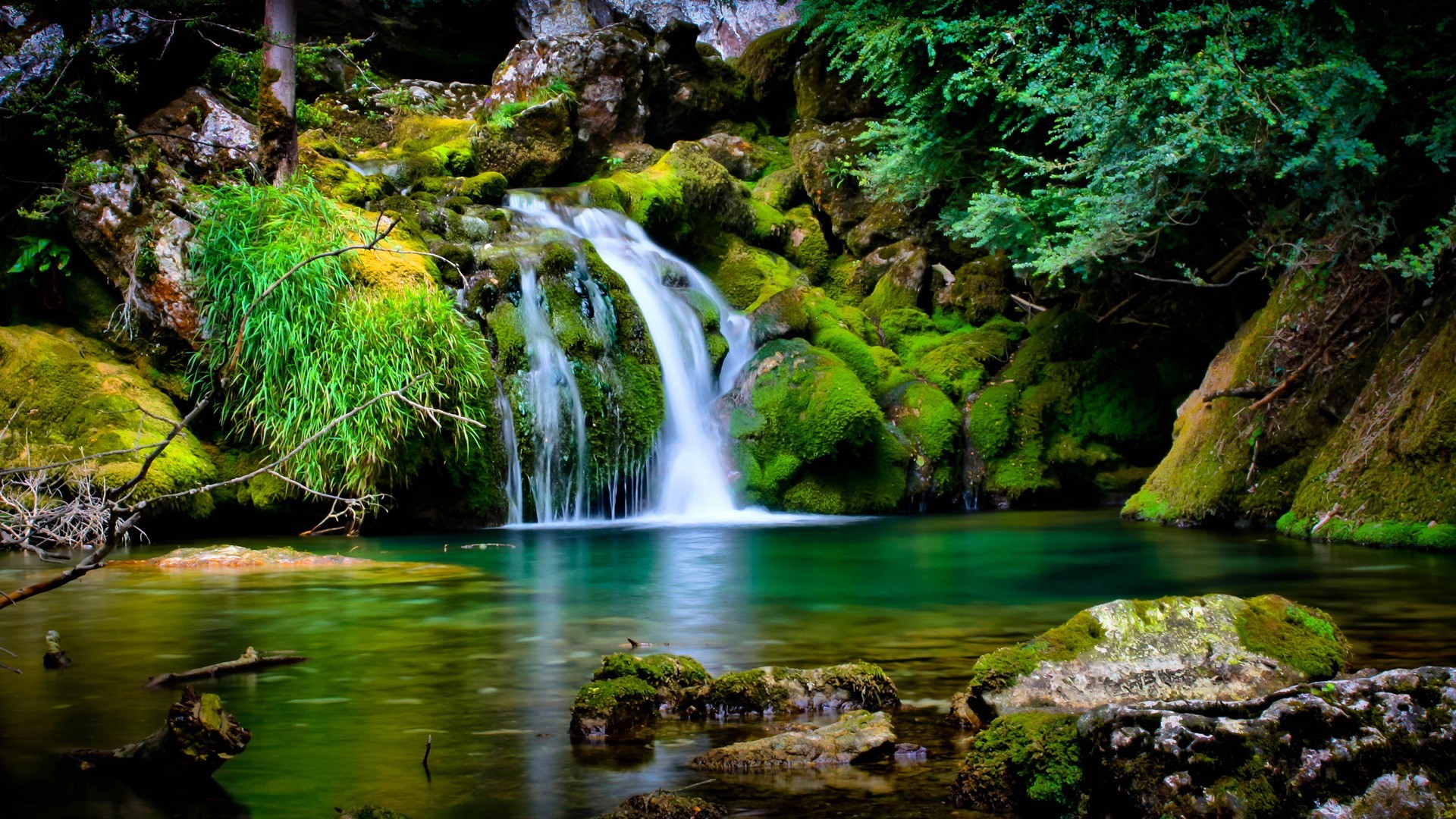 Waterfalls: Green Lanscape Eden Garden Wild Waterfall Amazing Fresh ...