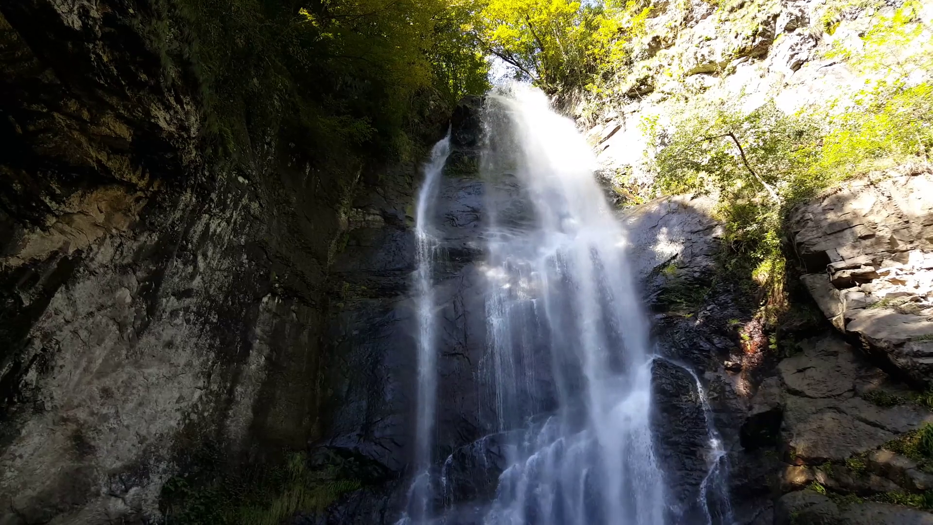 Wild waterfall in Georgia. Stock Video Footage - Videoblocks