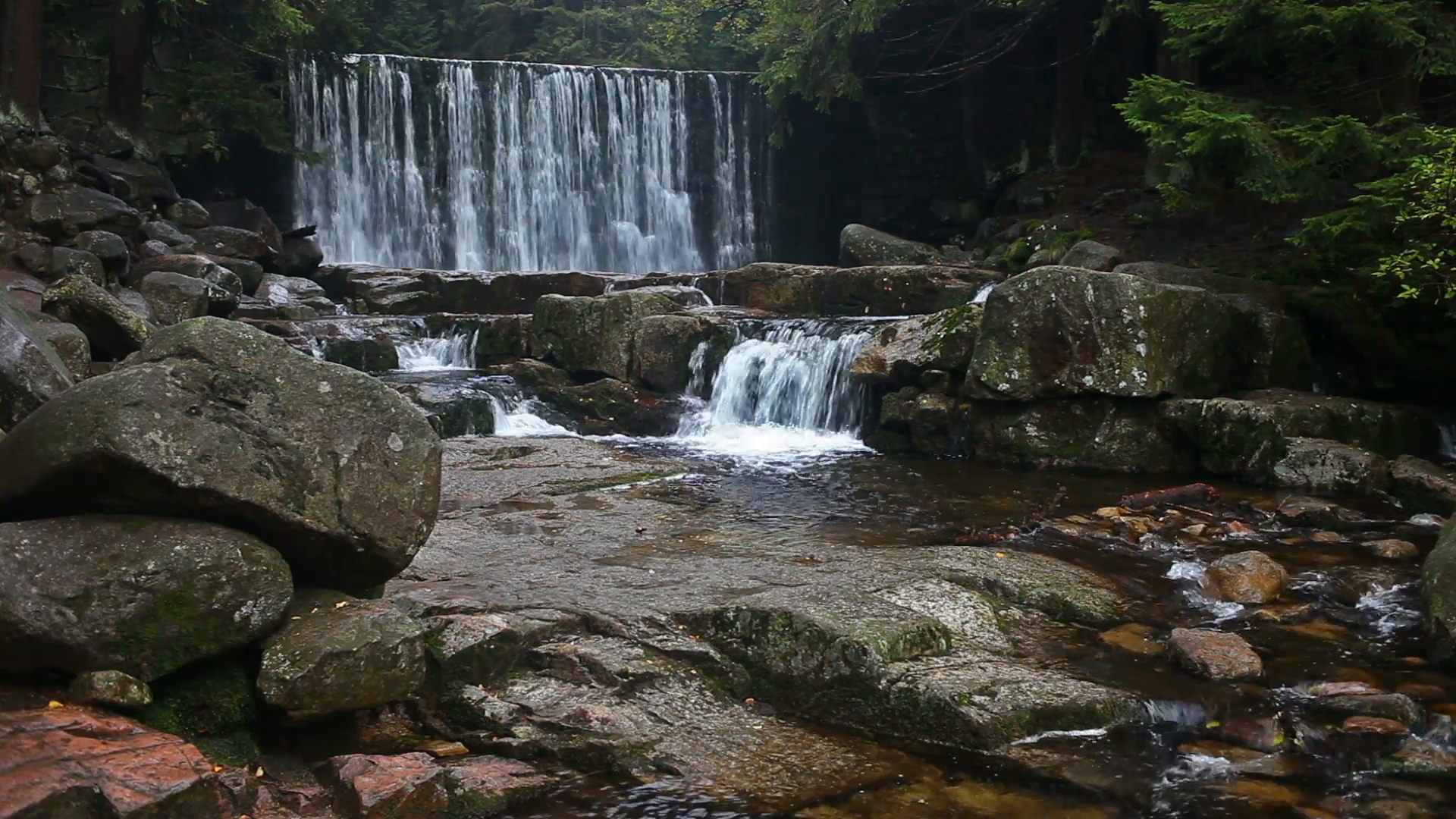 Wild Waterfall in Karpacz Karkonosze Mountains Stock Video Footage ...