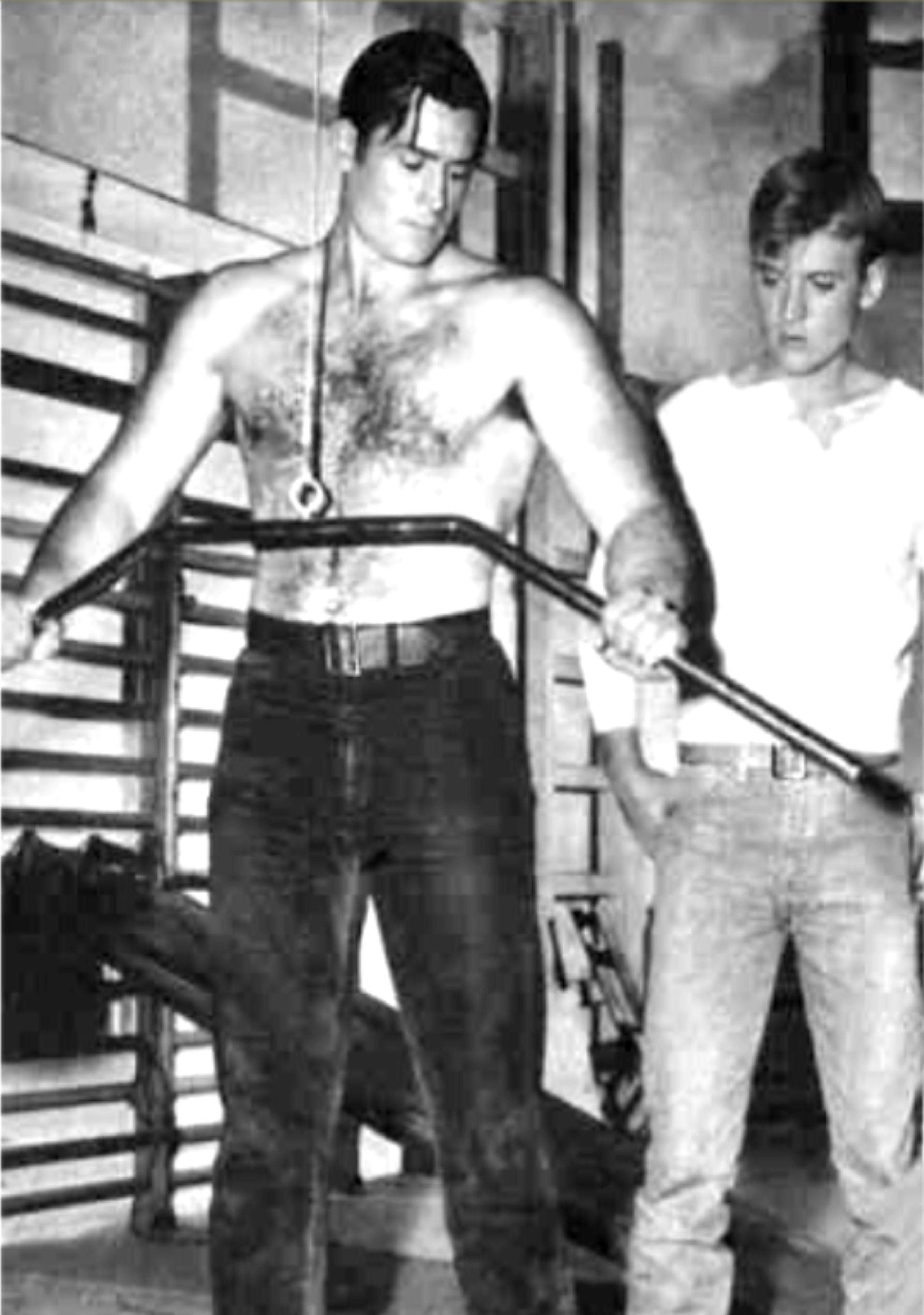 Clint Walker and Will Hutchins, 1957 at a Hollywood Studio Gym ...