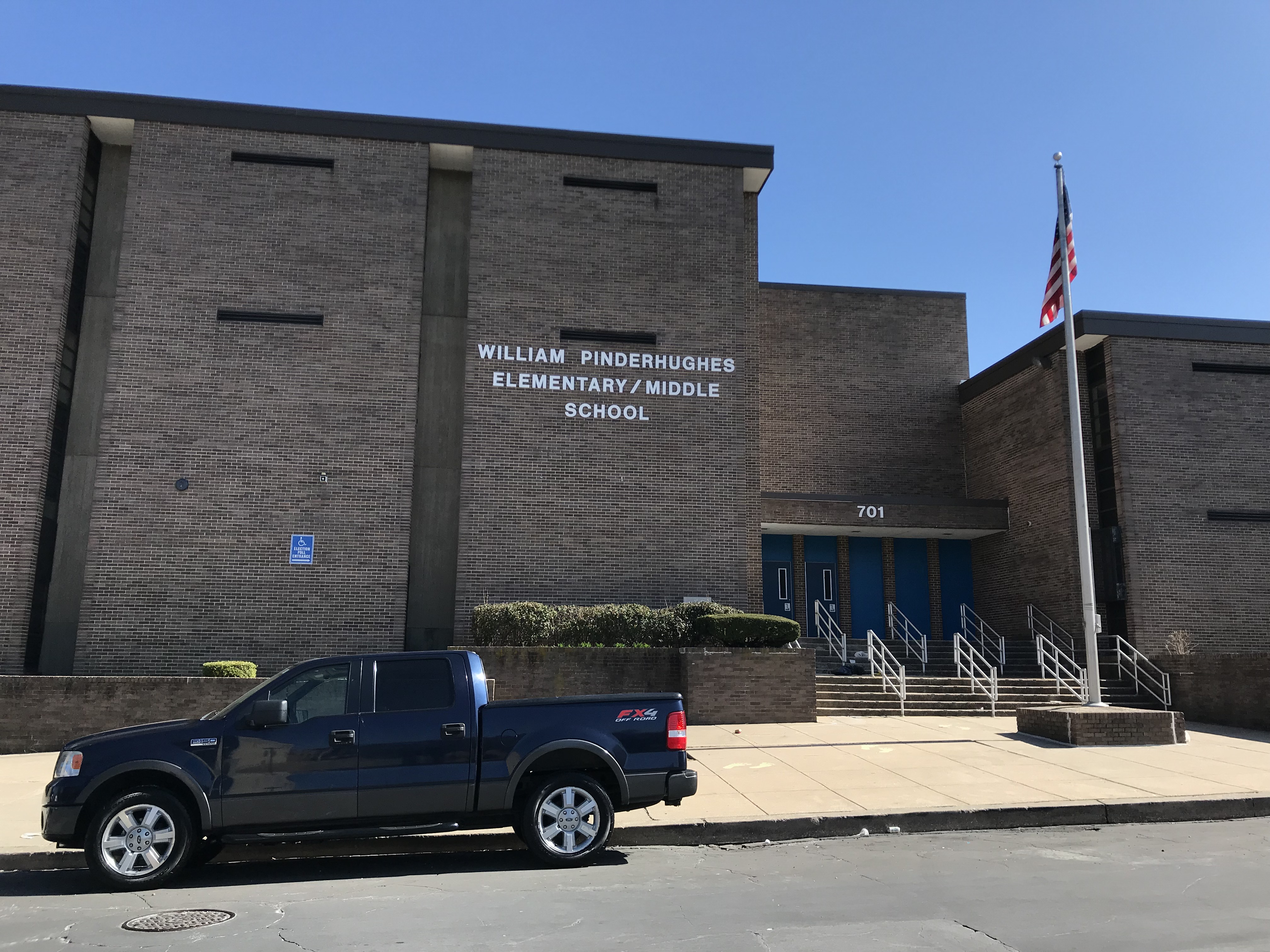 William Pinderhughes Elementary/Middle School, 701 Gold Street, Baltimore, MD 21217, Baltimore, Baltimore City Public Schools, Building, Car, HQ Photo