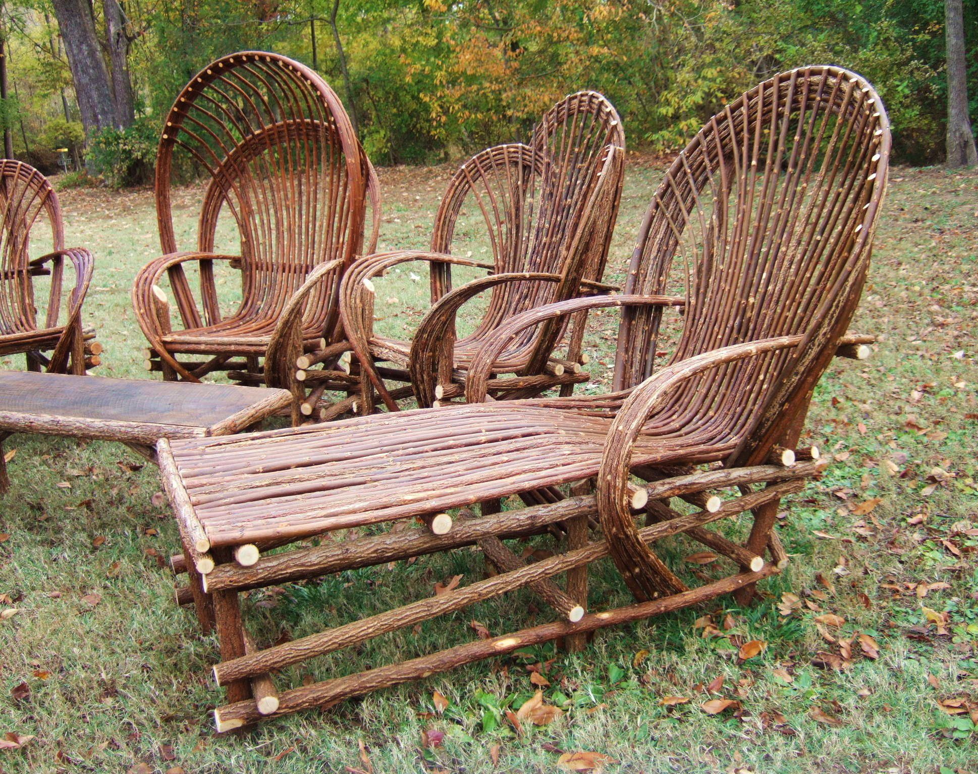 chairs and chaise loungers made with willow trees | DIY - Furniture ...