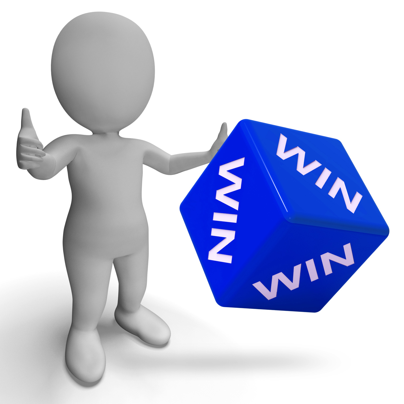 Win dice showing success winner succeed photo