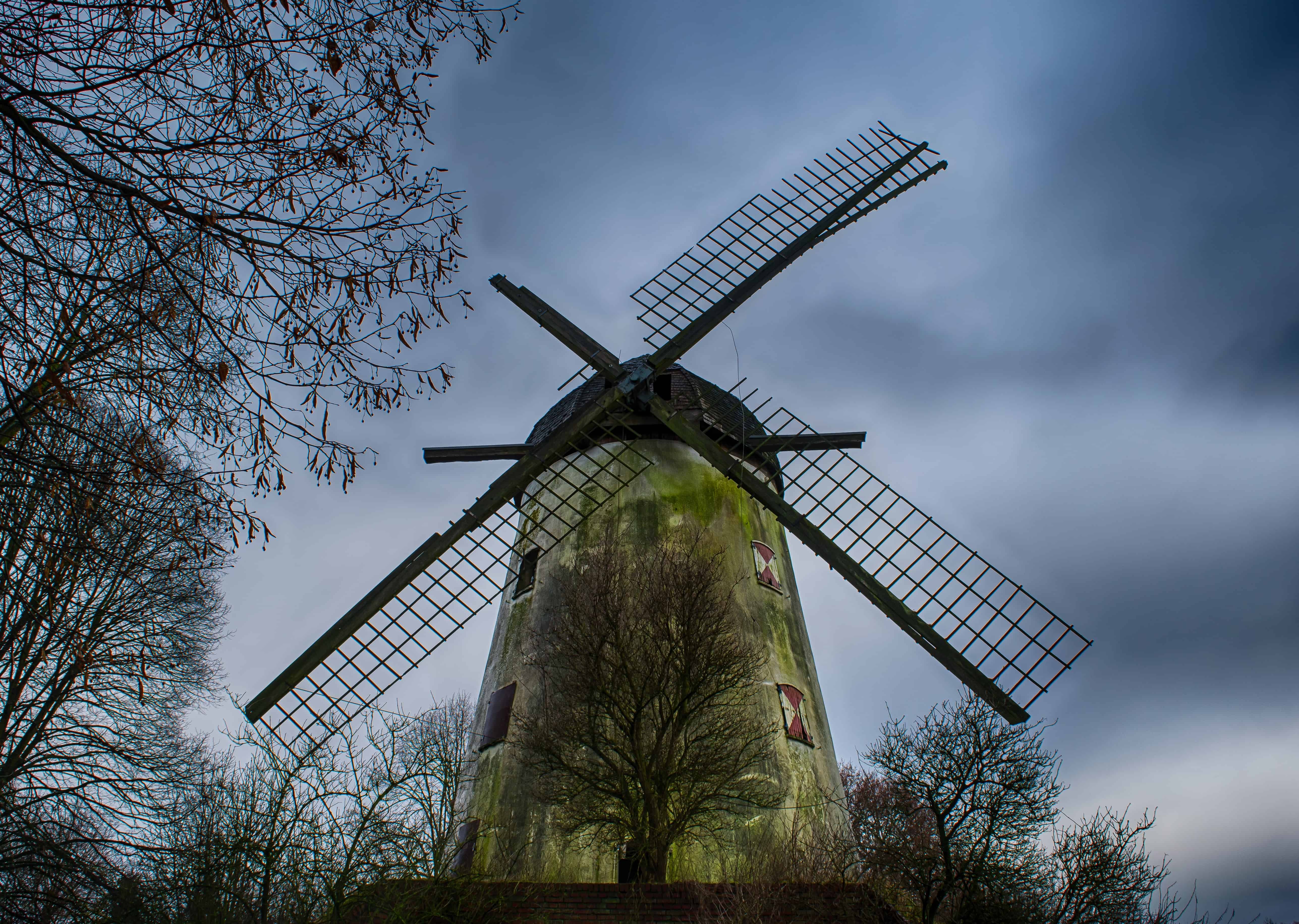Free picture: windmill, sky, environment, landscape, wind, evening ...
