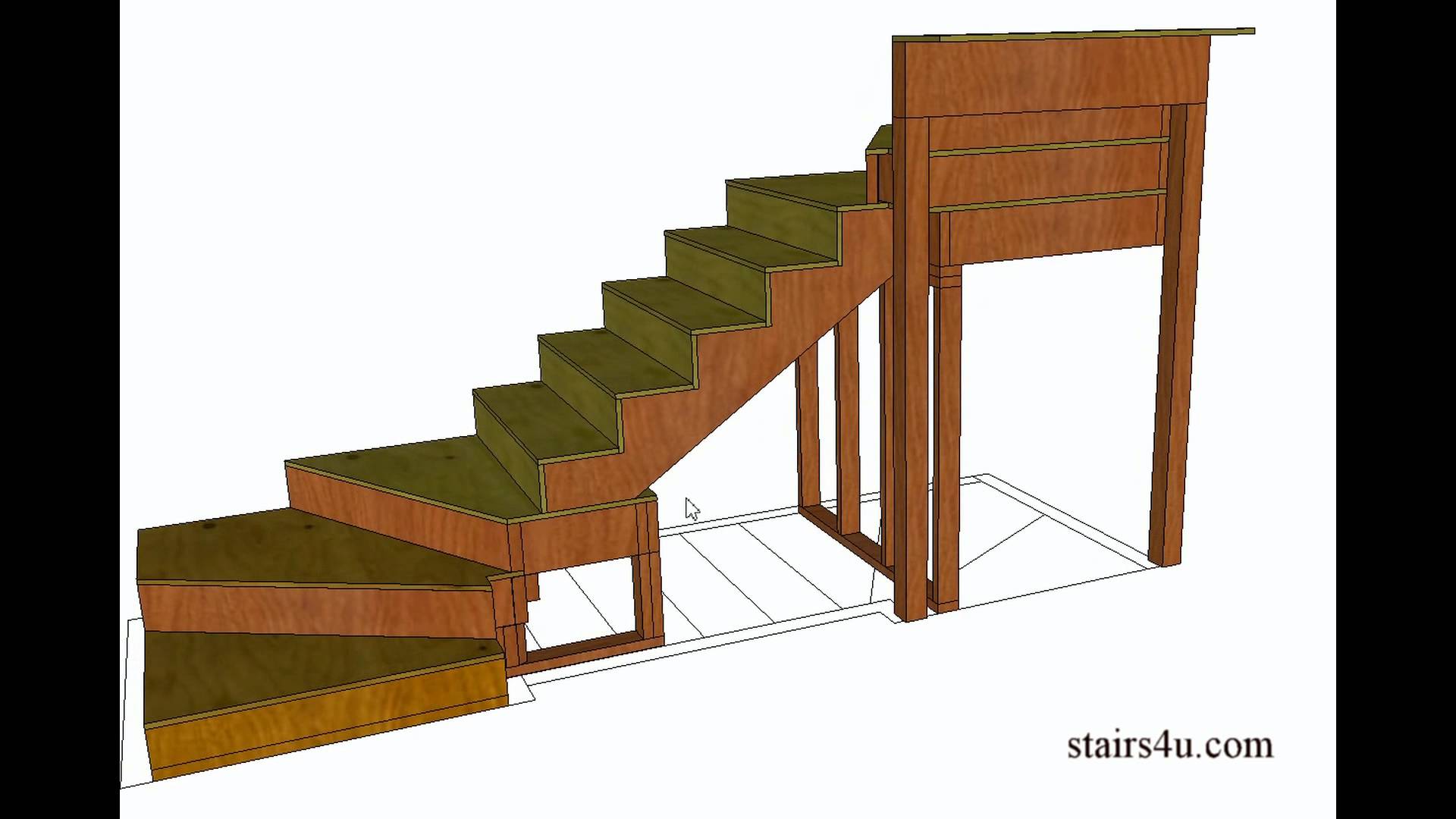 How To Build and Frame Winder Stairs – Example From Book - YouTube