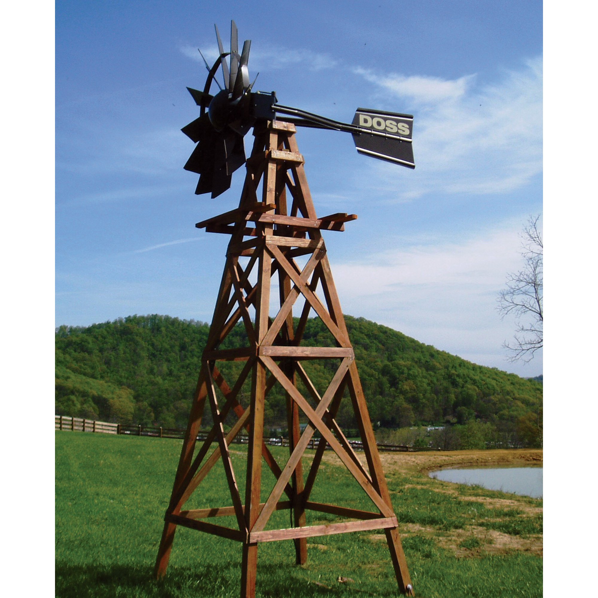 Outdoor Water Solutions Deluxe Windmill Aerator — 19Ft., Wood, Model ...