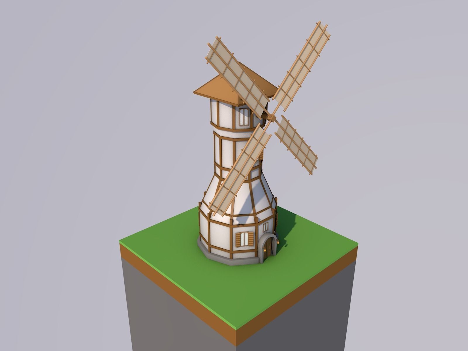 3D model Low-Poly Windmill castle | CGTrader
