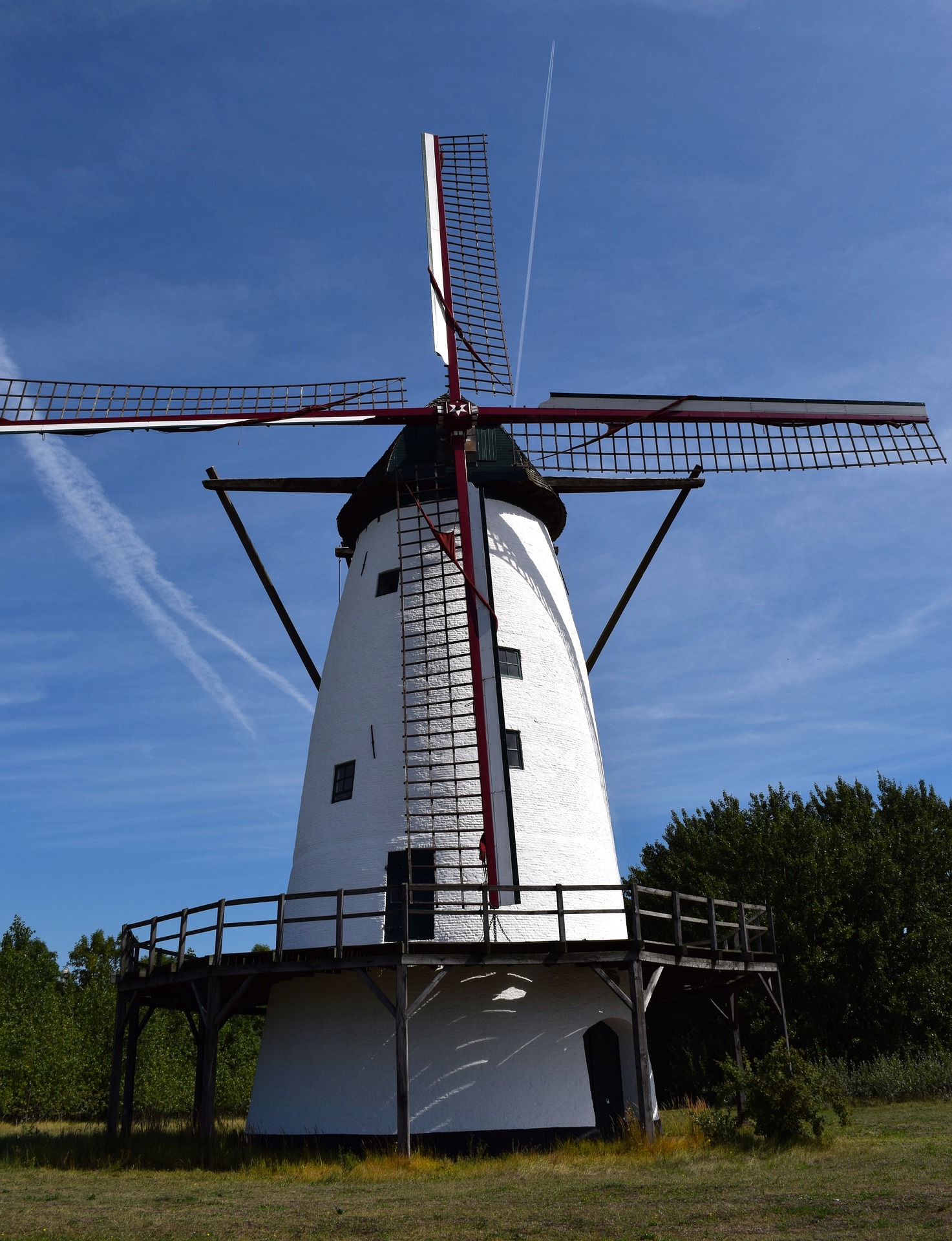 Windmill in the village photo