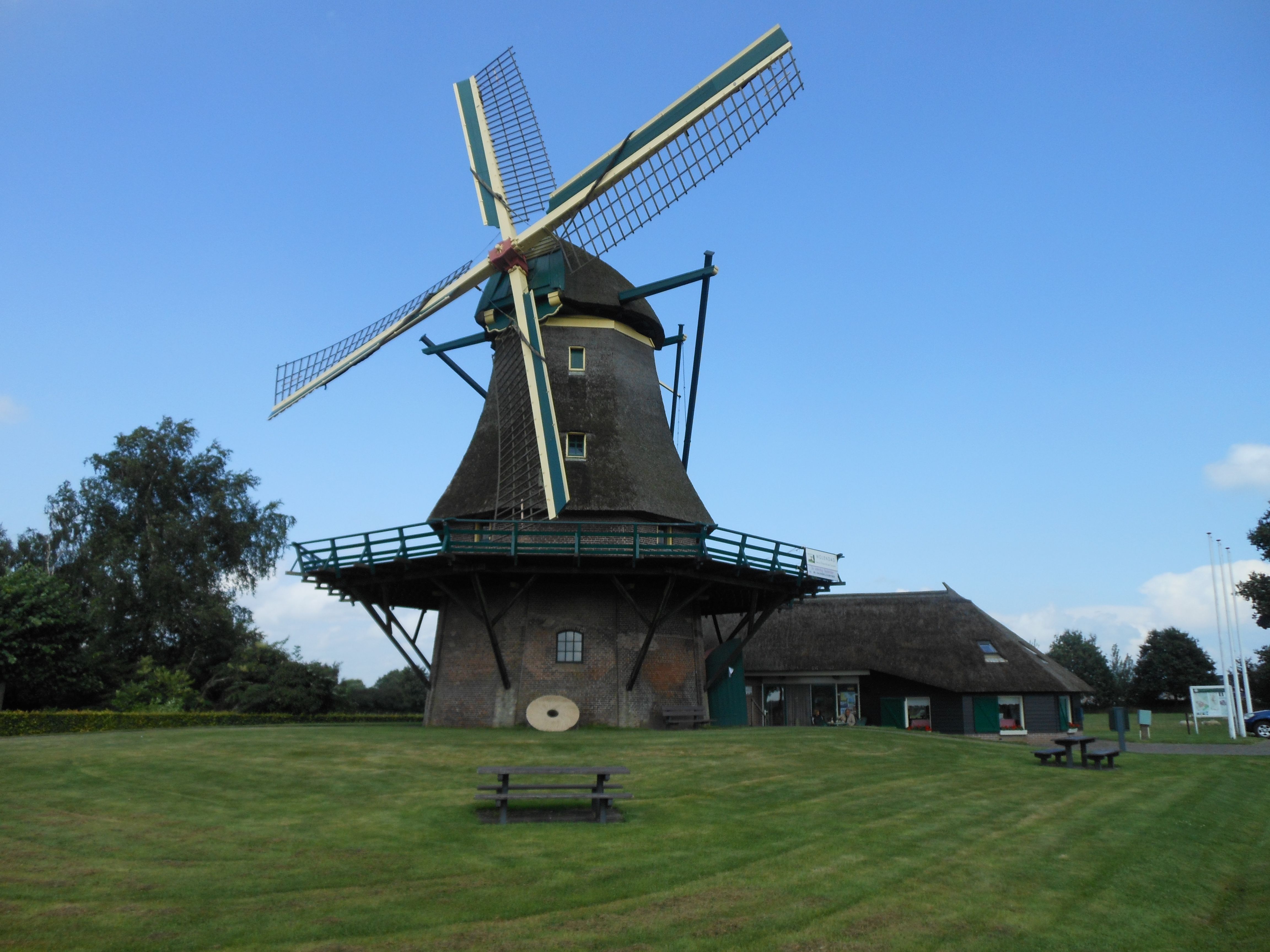 The windmill Monnikenmolen in the village of Sint Jansklooster not ...