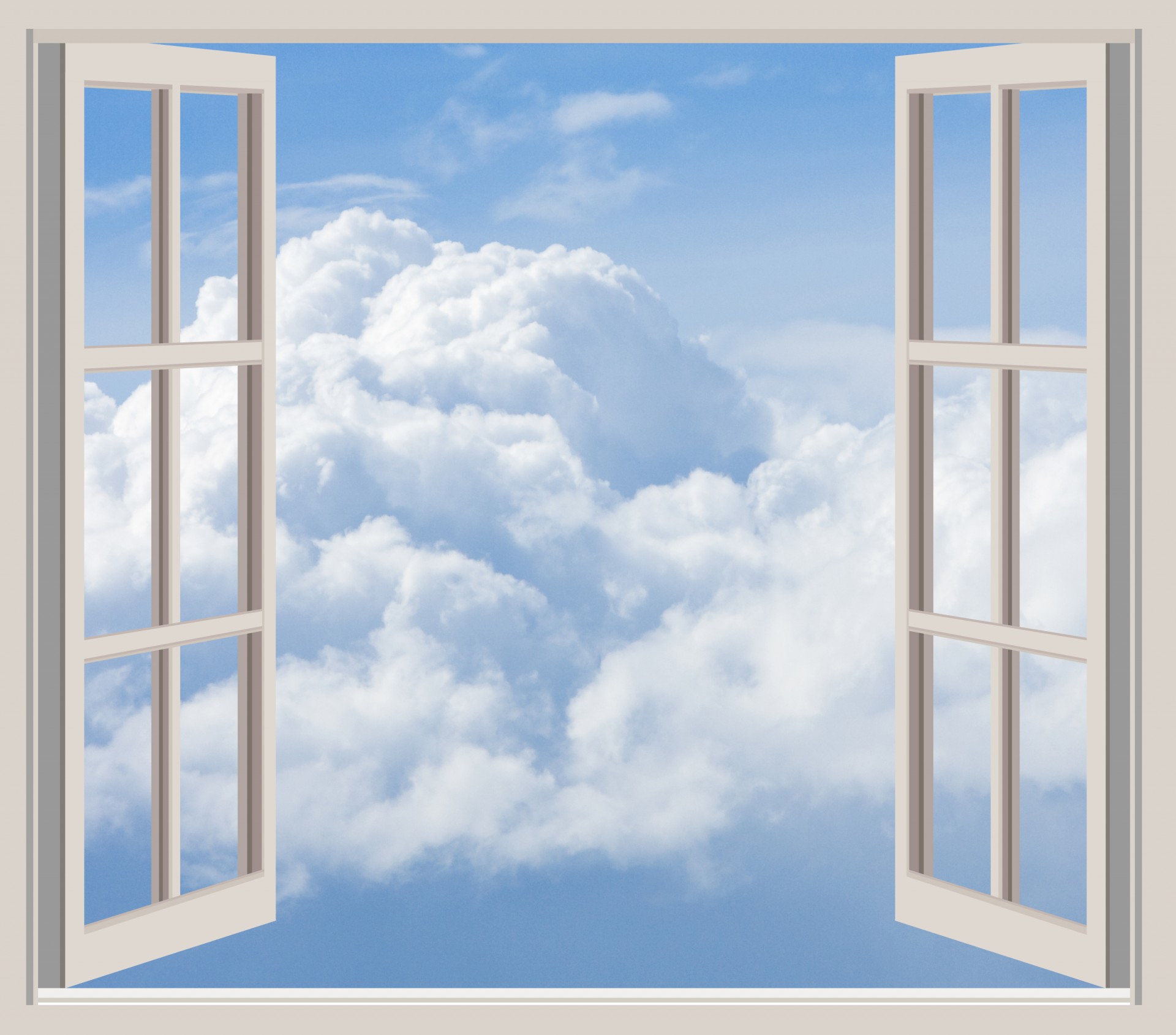 Clouds Through Window Frame Free Stock Photo - Public Domain Pictures