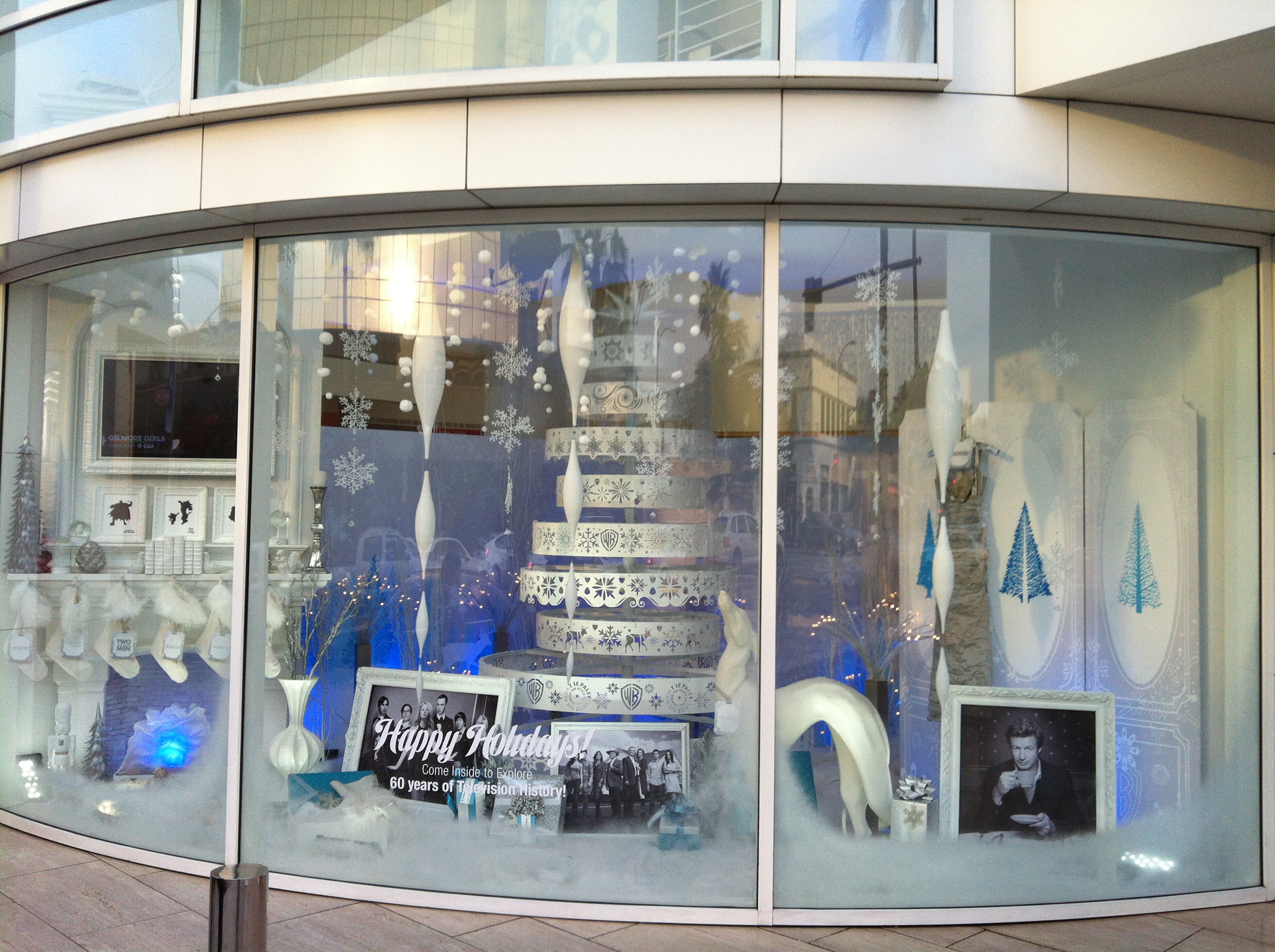 Holiday window display at The Paley Center with TRIO and Warner Bros ...