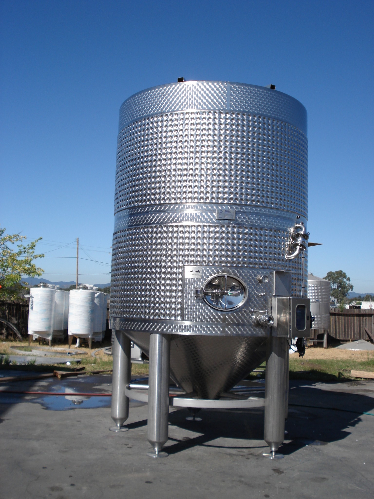 Wine processing tanks photo