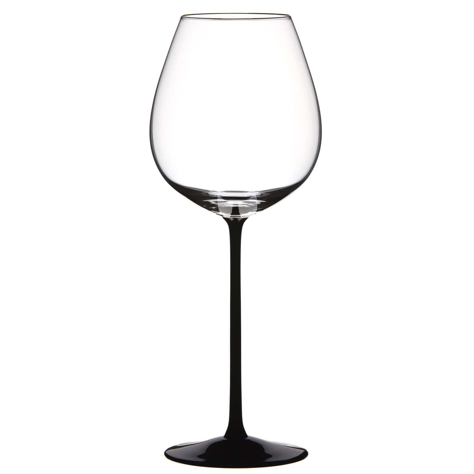 Eclipse 20 oz Black Stem Wine Glass - Martinka Crystal
