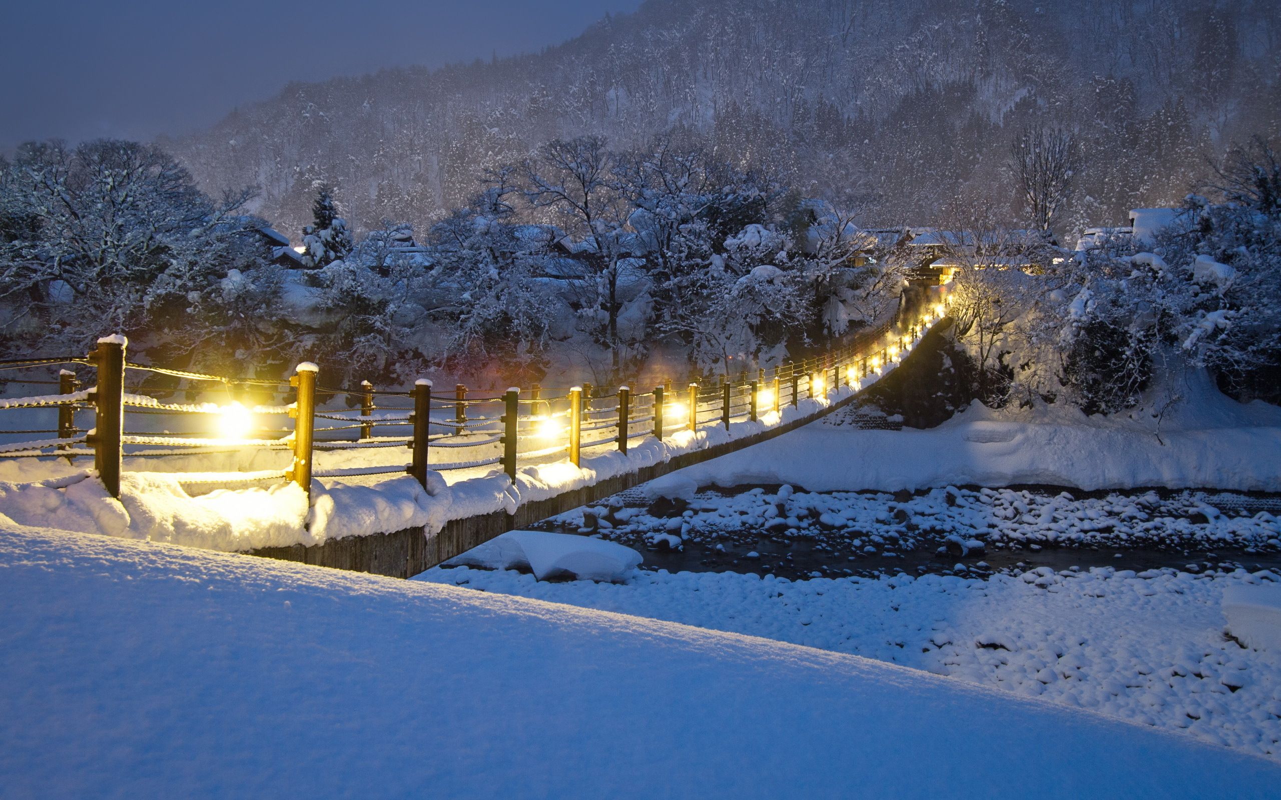 Winter river bridge Wallpapers Pictures Photos Images | winter ...
