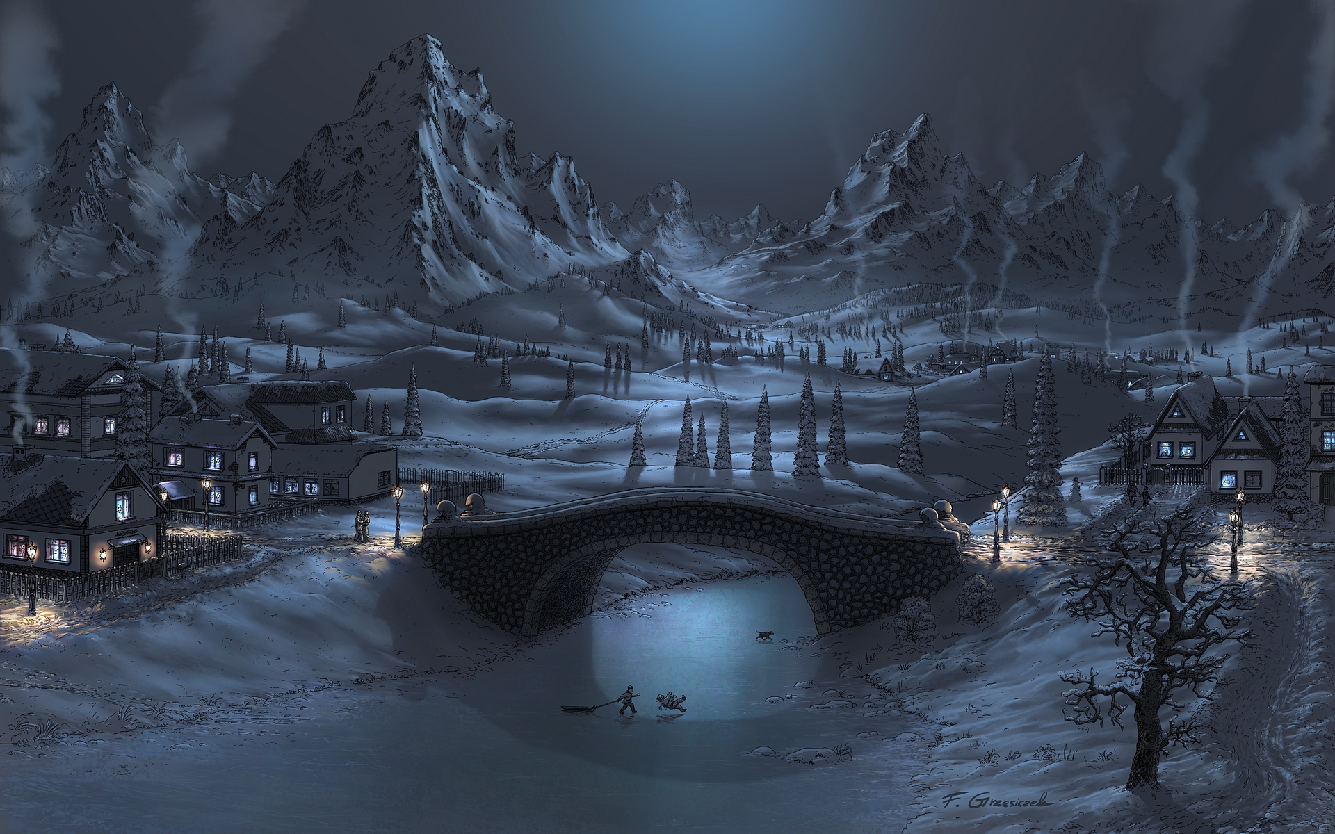 Bridge in winter by Fel-X on DeviantArt