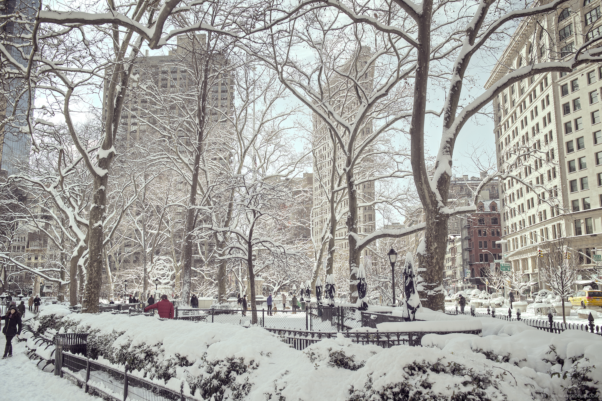 A Madison Square Park Snow Scene