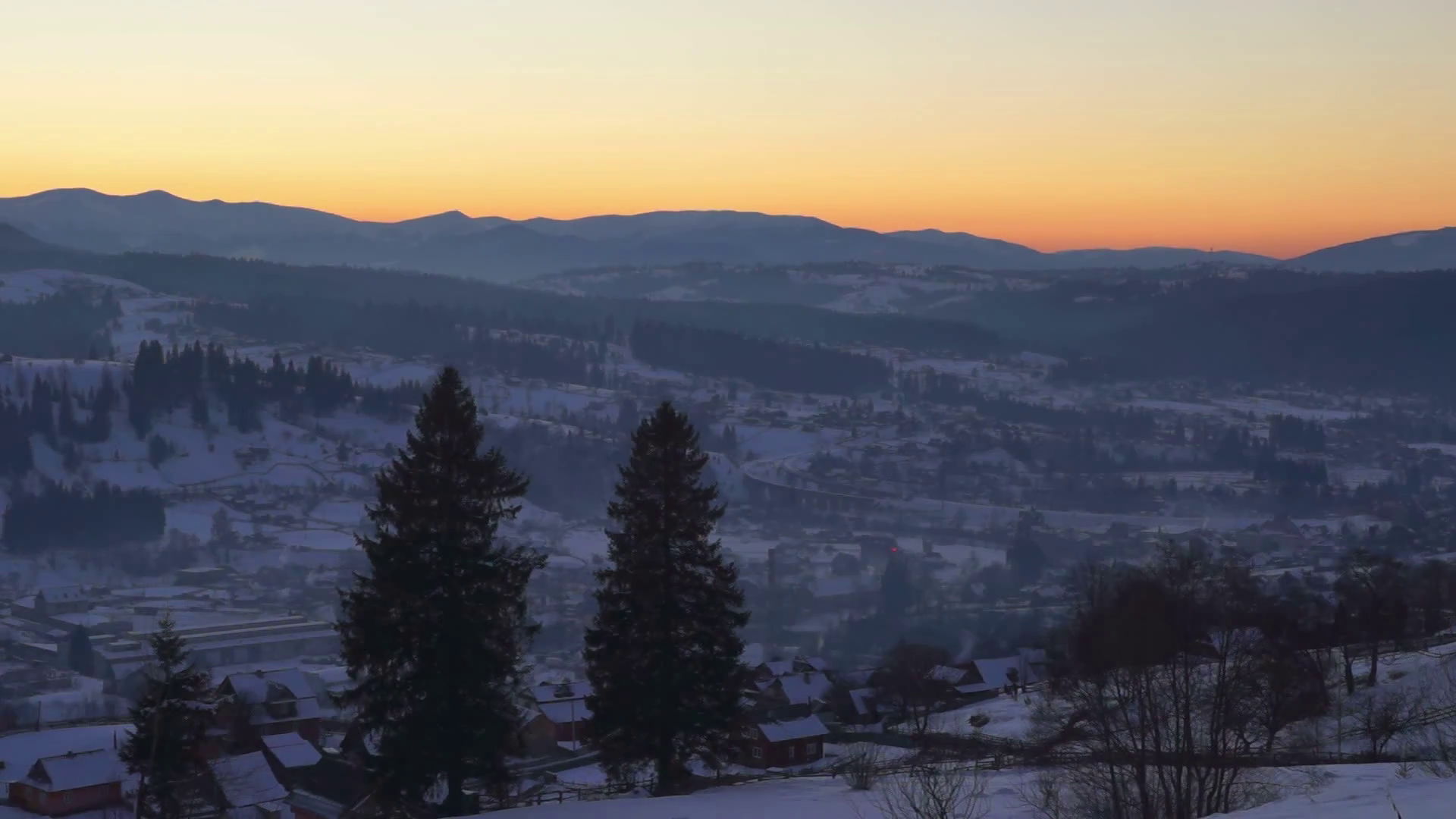Timelapse sunset winter village mountain Stock Video Footage ...