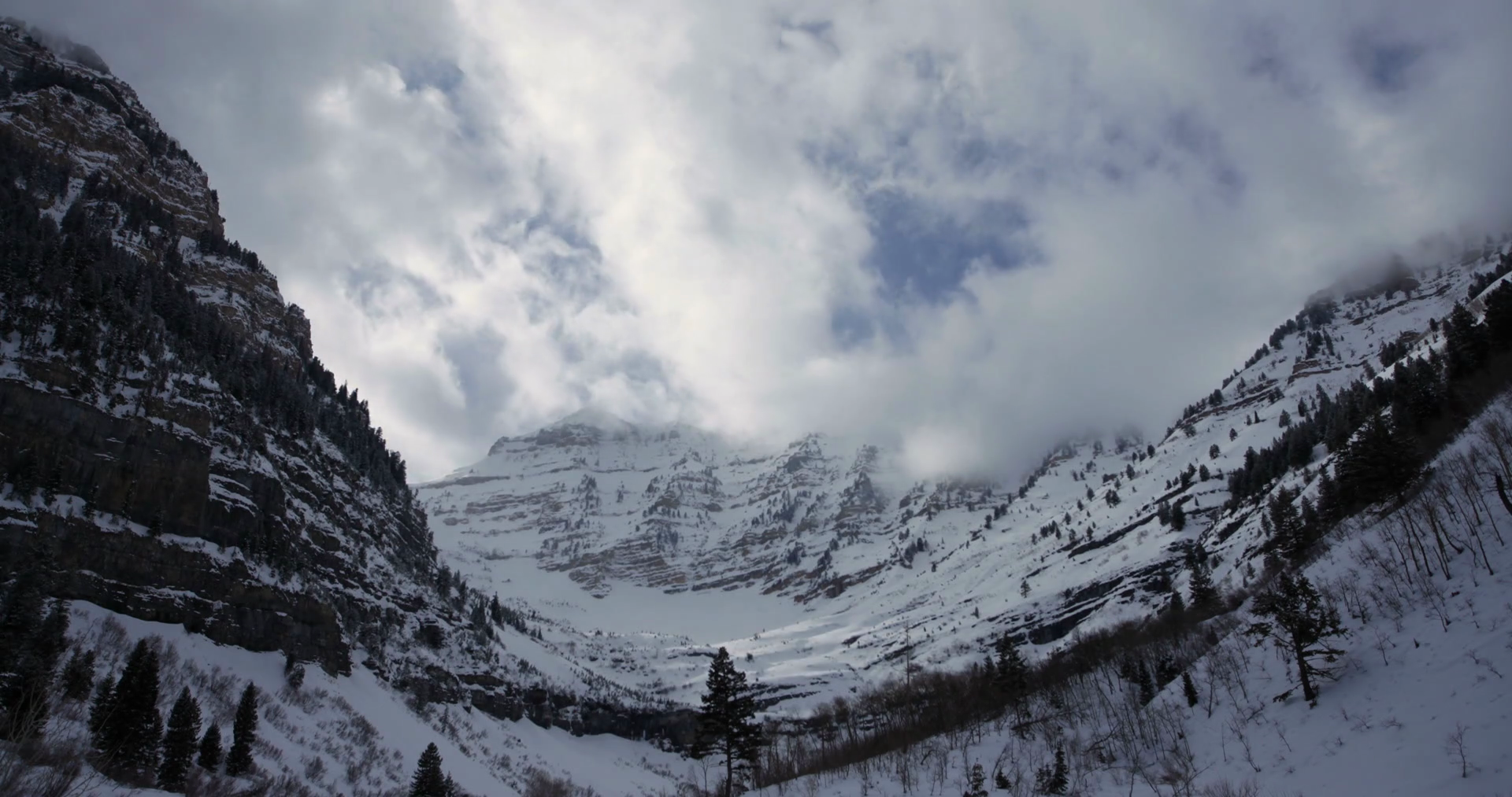 timelapse of majestic winter mountain bowl Stock Video Footage ...