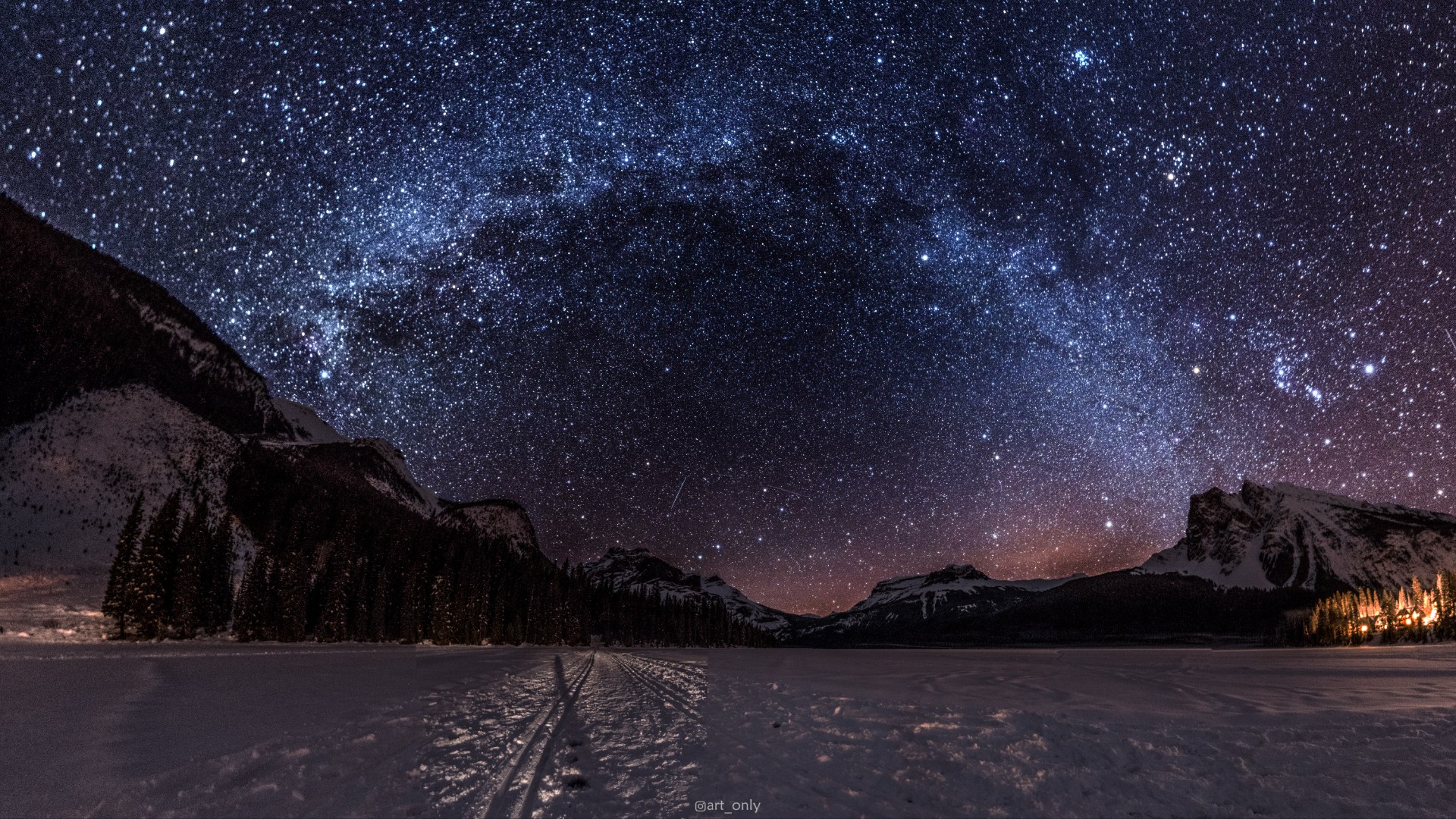 The night sky at Emerald Lake, BC on a cold winter night [OC ...