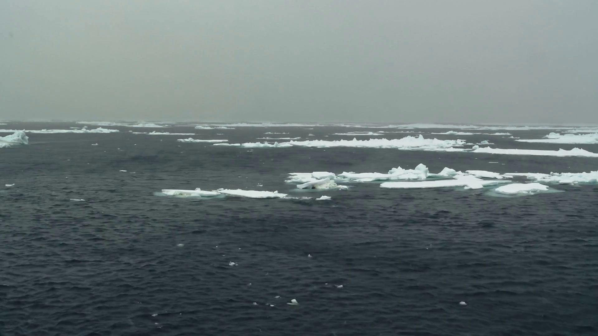 Winter seascape and sea ice floating in the ocean Stock Video ...